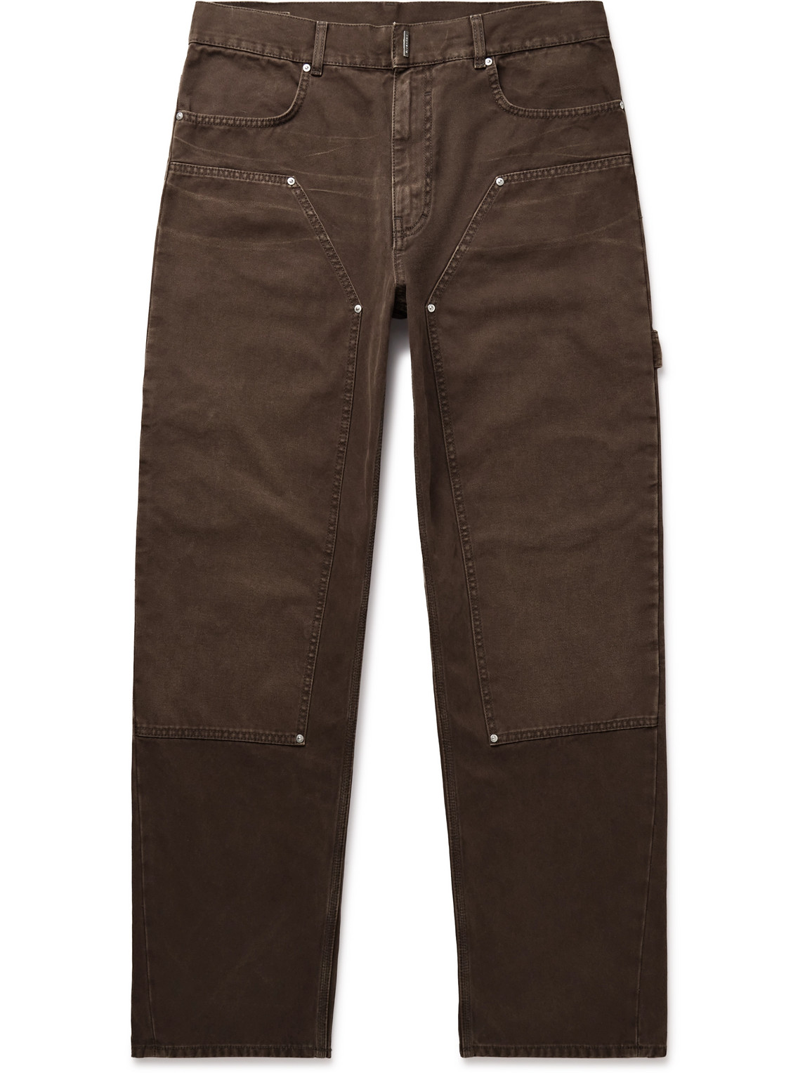 Givenchy Carpenter Straight-leg Cotton-canvas Trousers In Brown