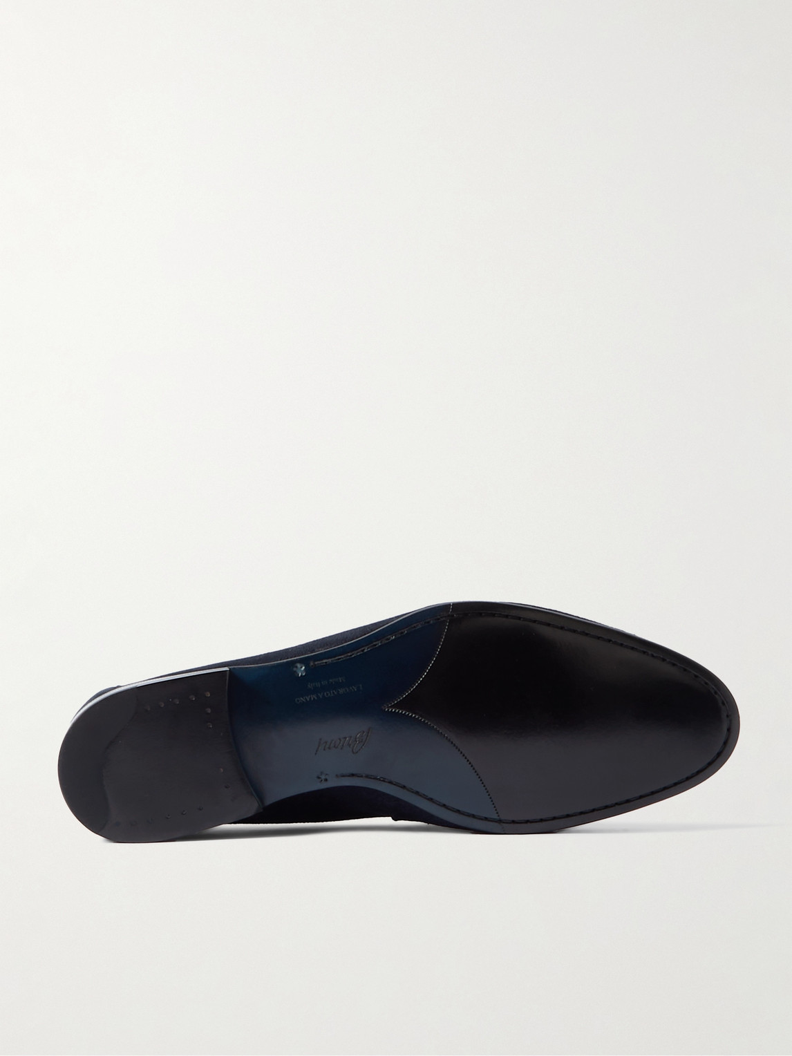 Shop Brioni Suede Penny Loafers In Blue