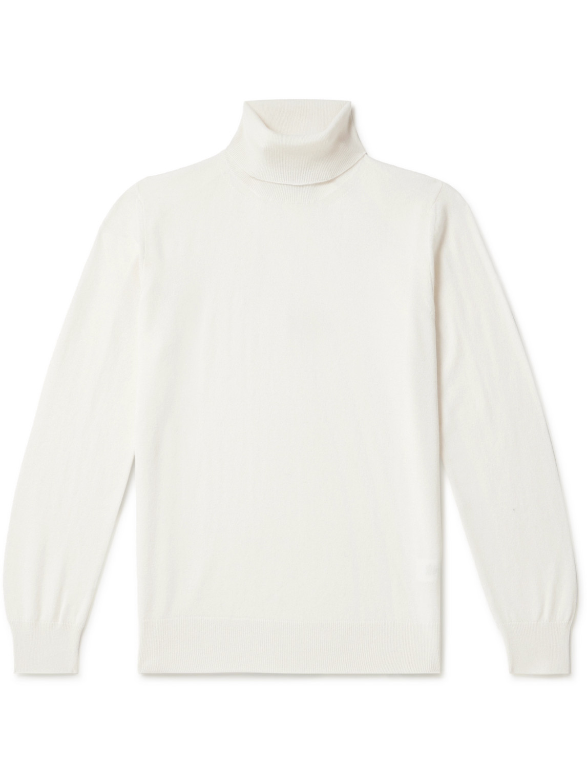 Canali Slim-fit Cashmere Rollneck Sweater In White