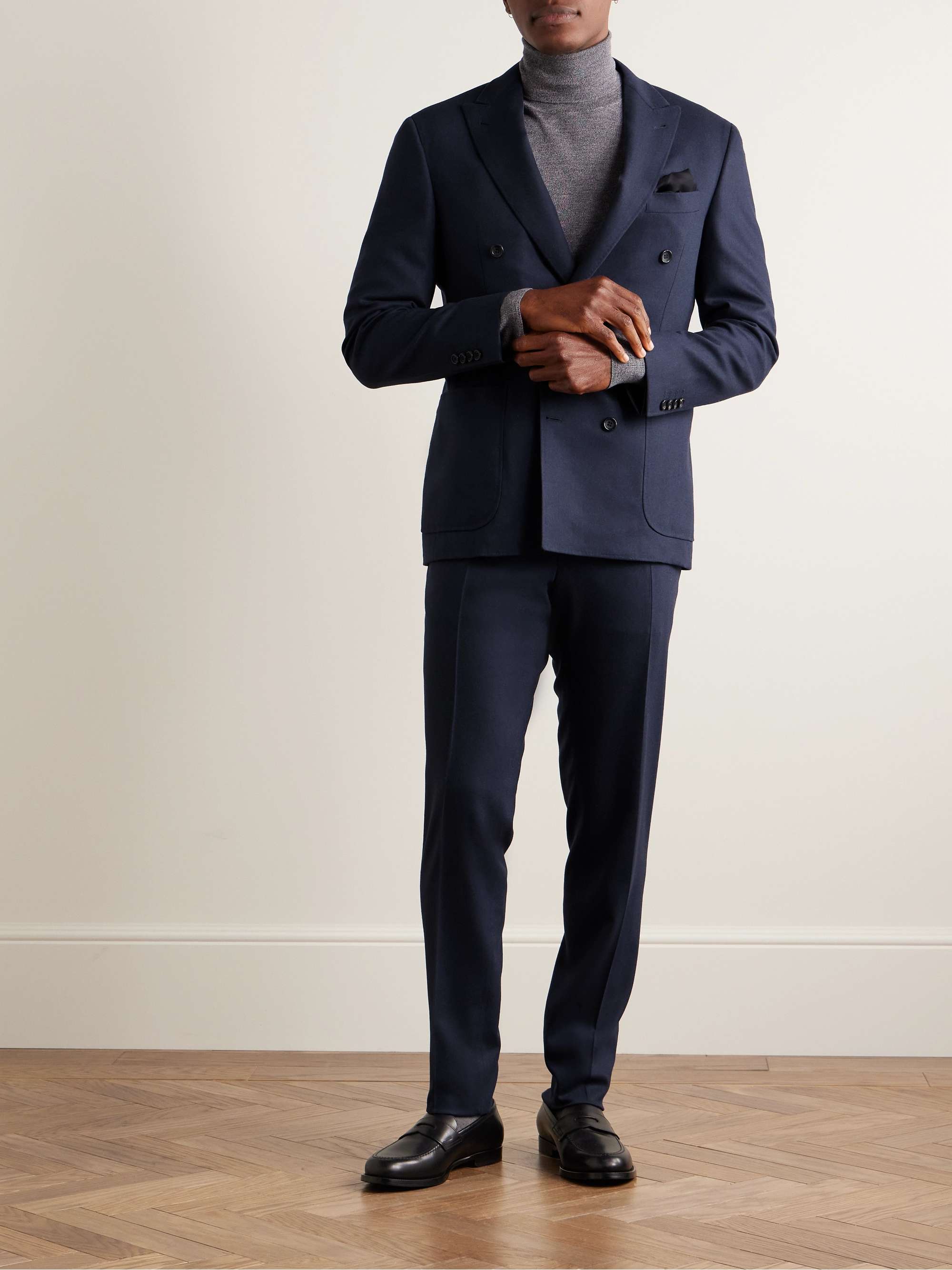 CANALI Slim-Fit Wool-Blend Flannel Suit Trousers for Men | MR PORTER