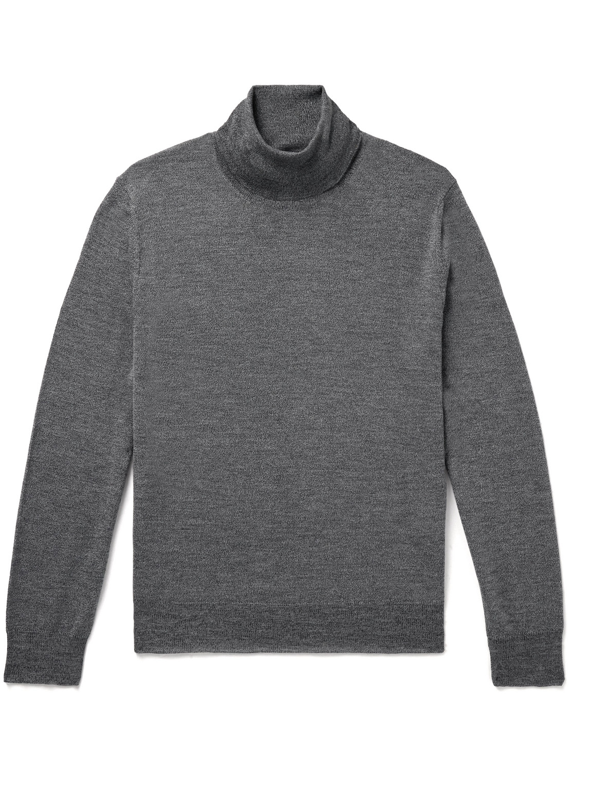 Canali Slim-fit Merino Wool Rollneck Jumper In Grey