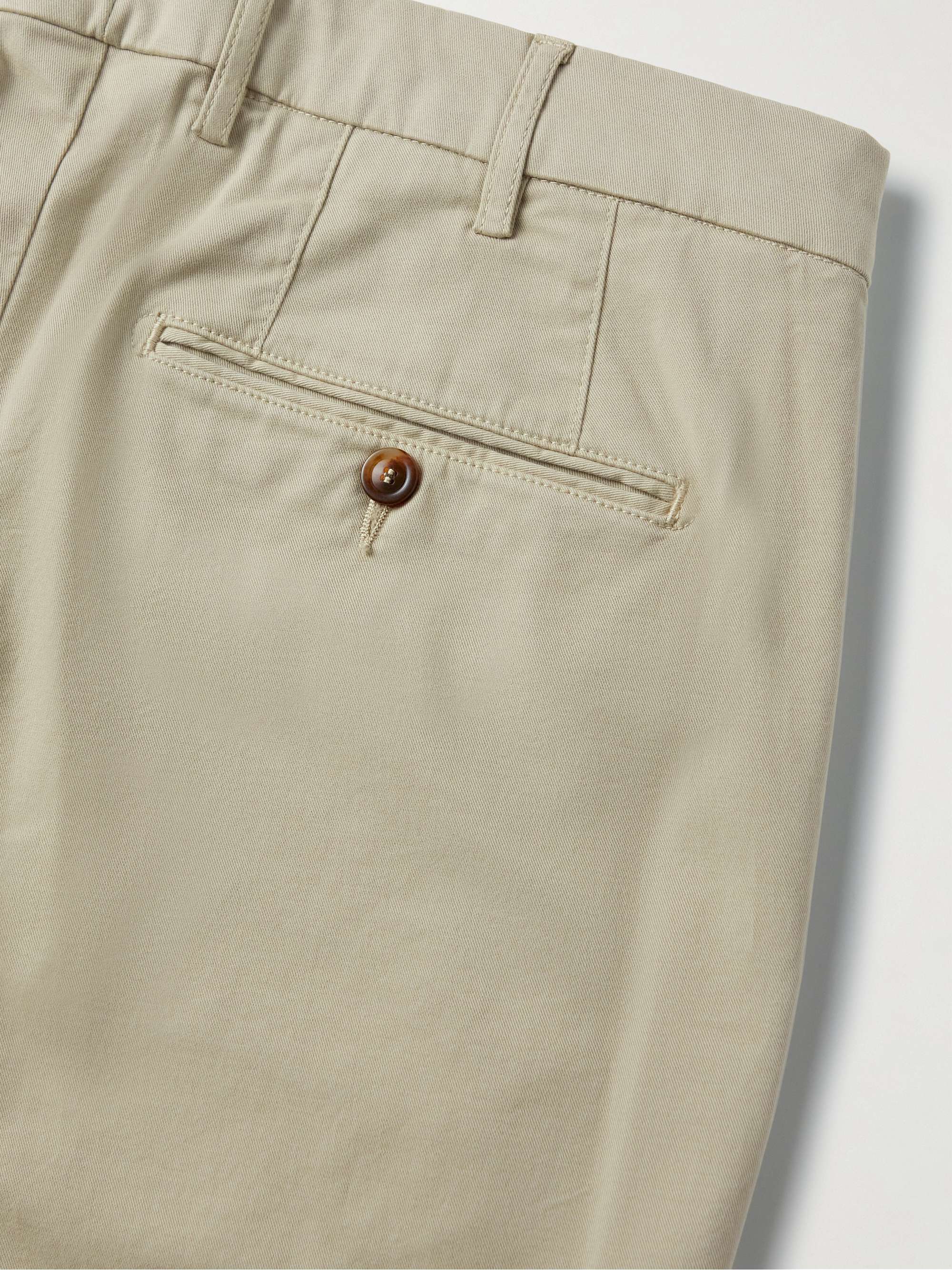 CANALI SlimFit StraightLeg GarmentDyed CottonBlend Twill Trousers