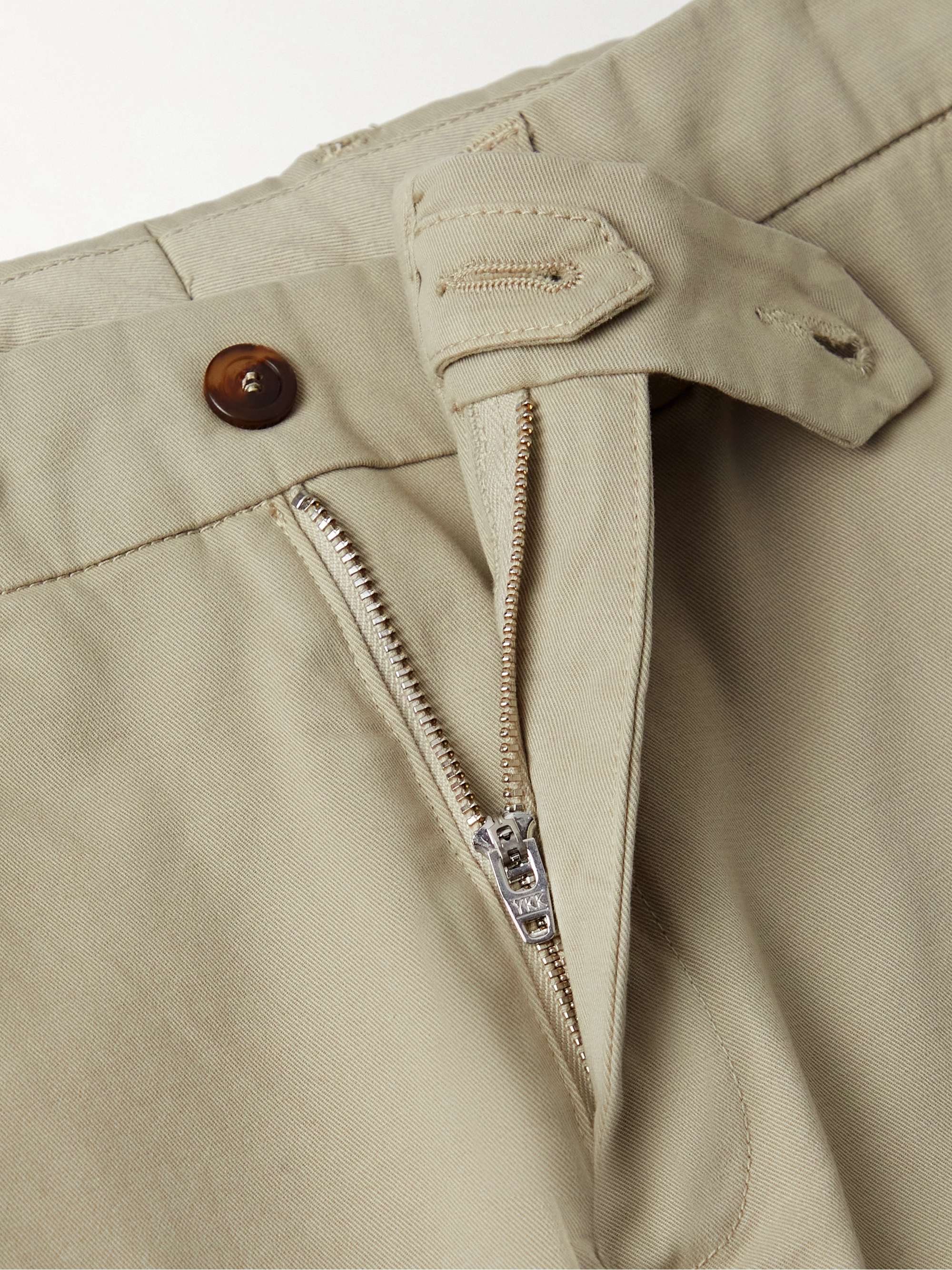 CANALI SlimFit StraightLeg GarmentDyed CottonBlend Twill Trousers