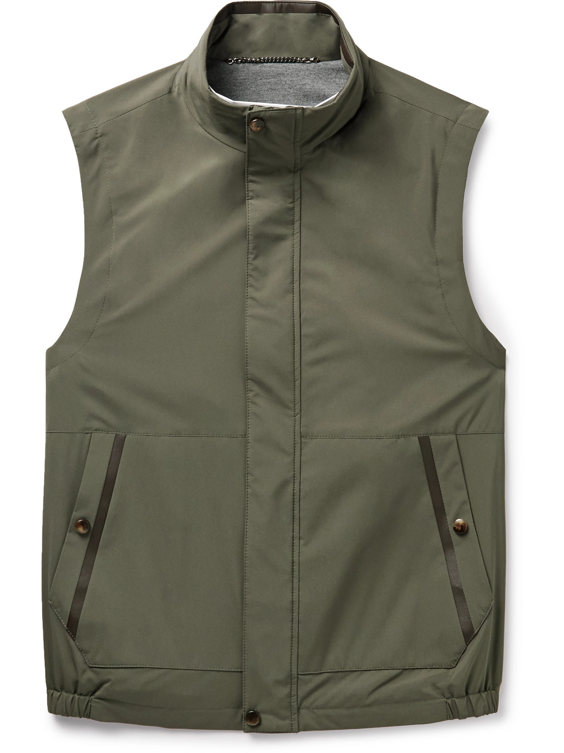 Canali Padded Shell Gilet In Green