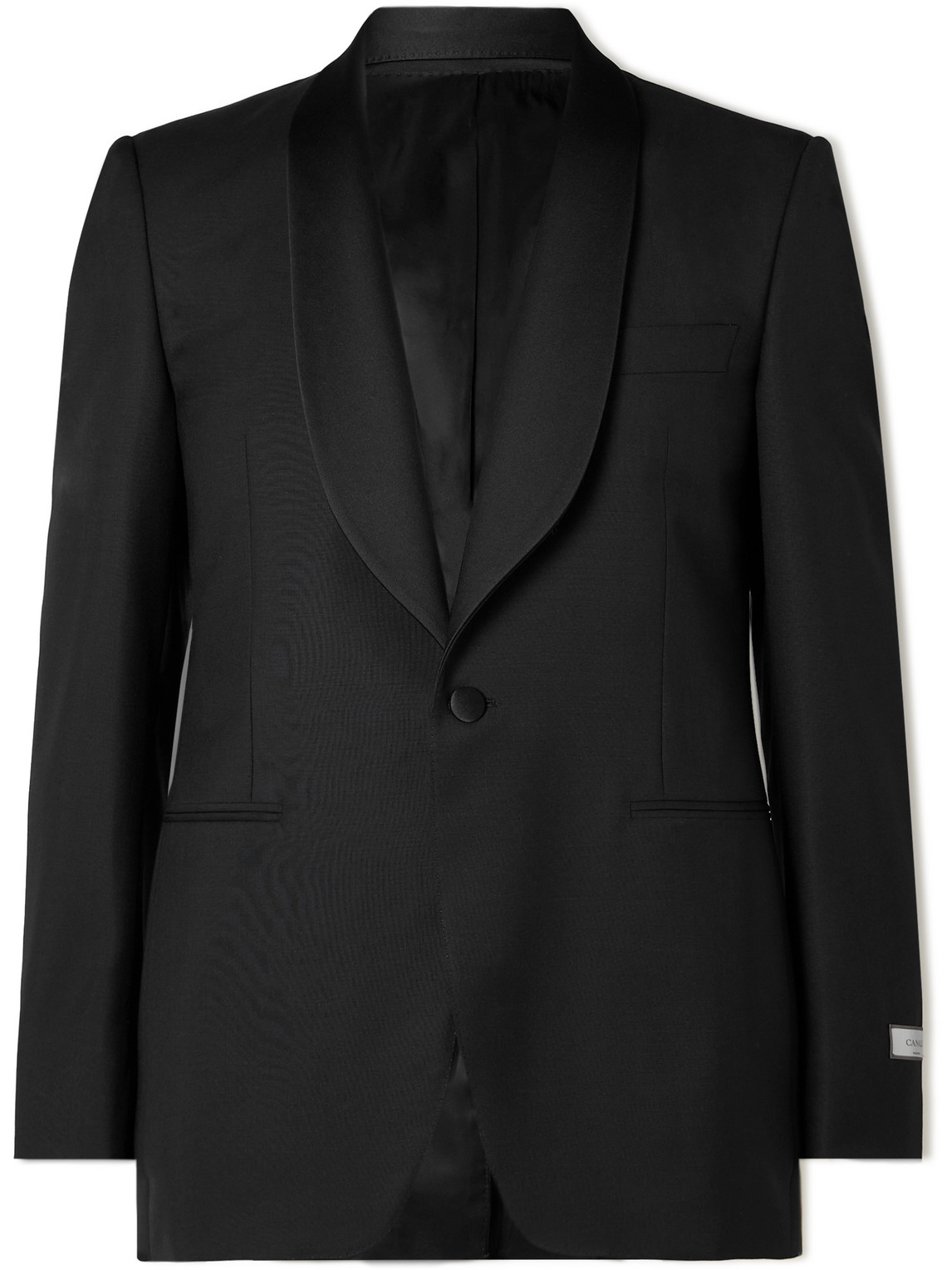 Canali Satin-trimmed Wool And Mohair-blend Tuxedo Jacket In Black