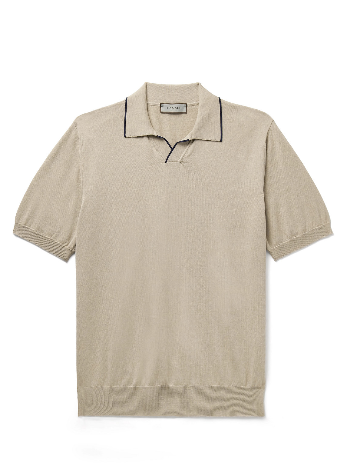 Canali Cotton Polo Shirt In Neutrals