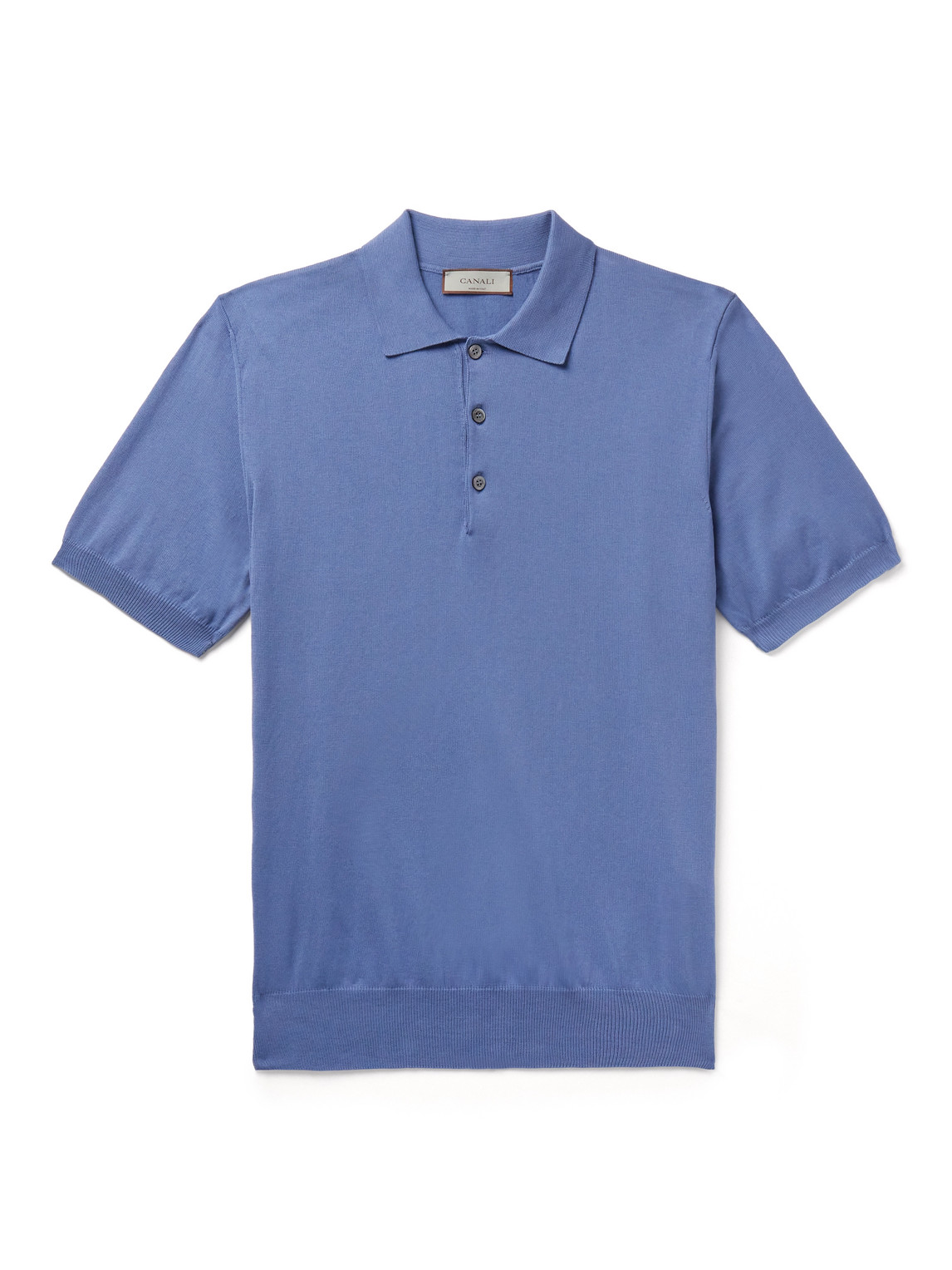 Canali Cotton Polo Shirt In Blue