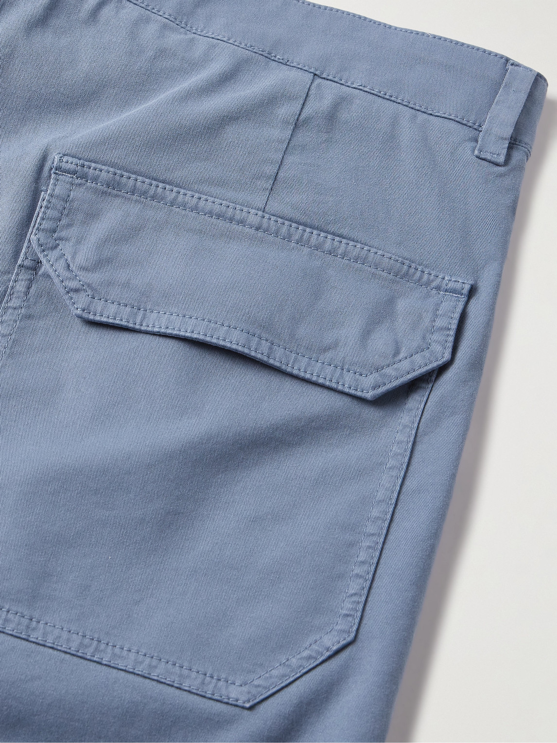 Shop Canali Straight-leg Pleated Cotton-blend Twill Bermuda Shorts In Blue