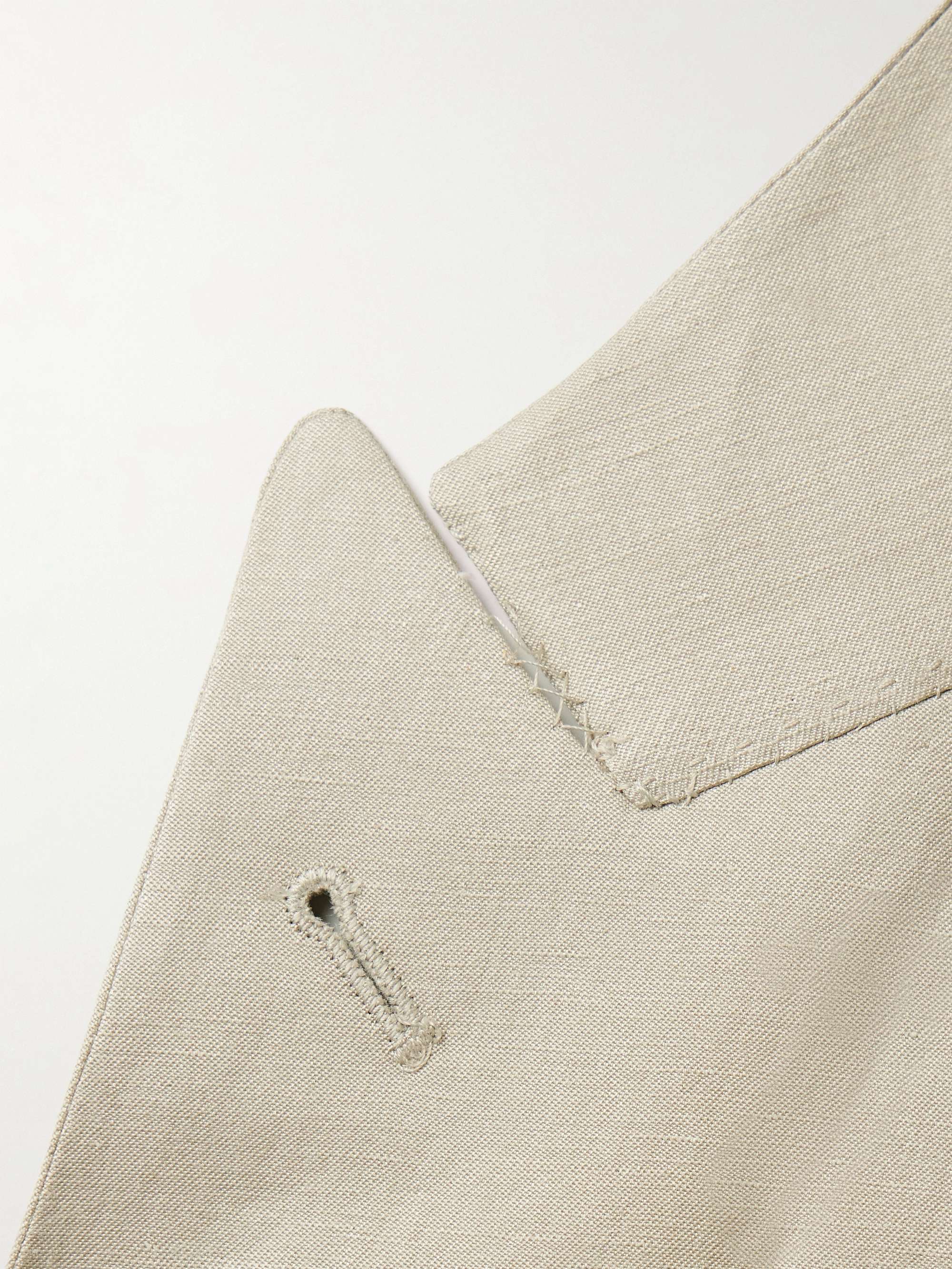 CANALI Kei Slim-Fit Double-Breasted Linen and Silk-Blend Suit Jacket ...