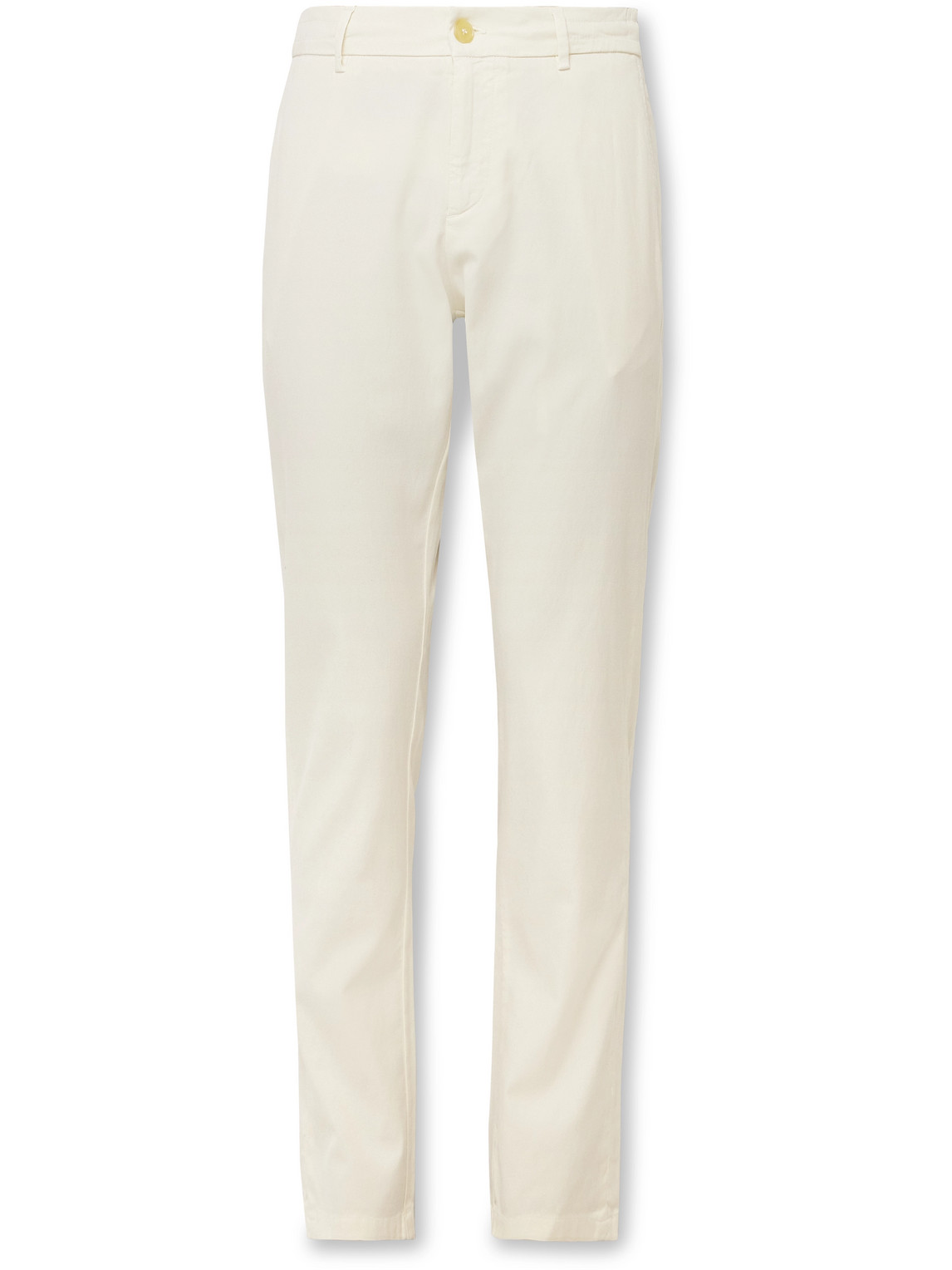 Canali Straight-leg Lyocell-blend Twill Trousers In Neutrals