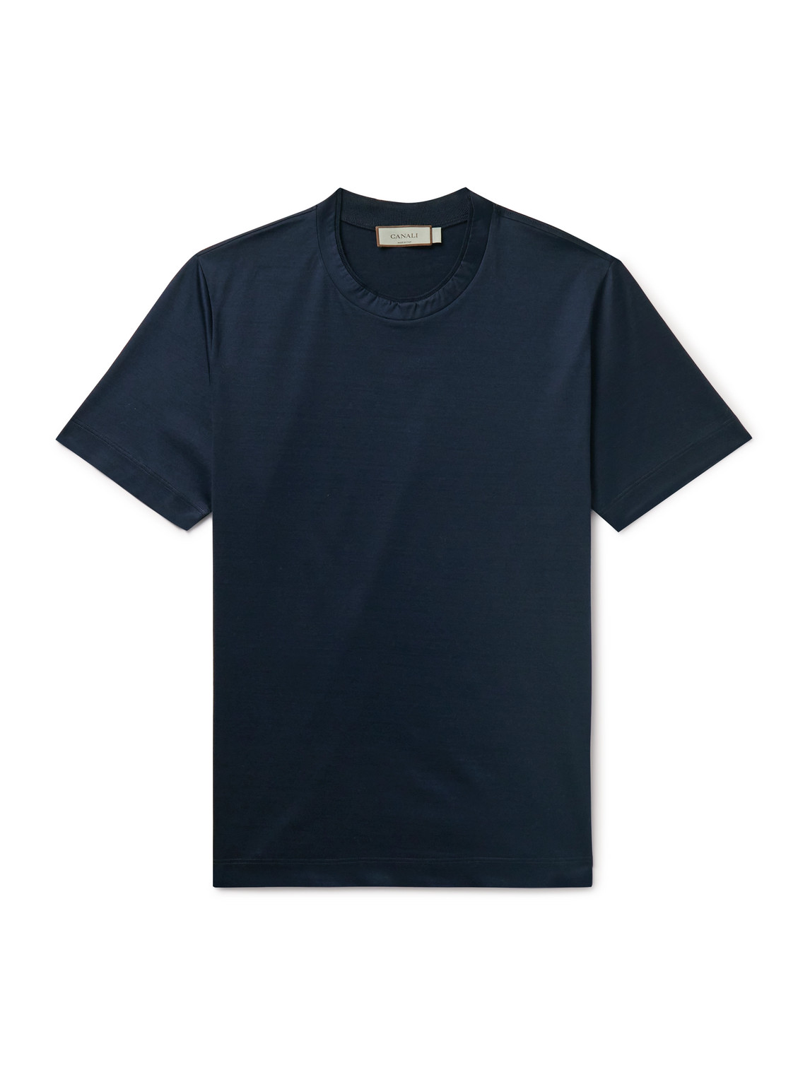Canali Cotton-jersey T-shirt In Blue