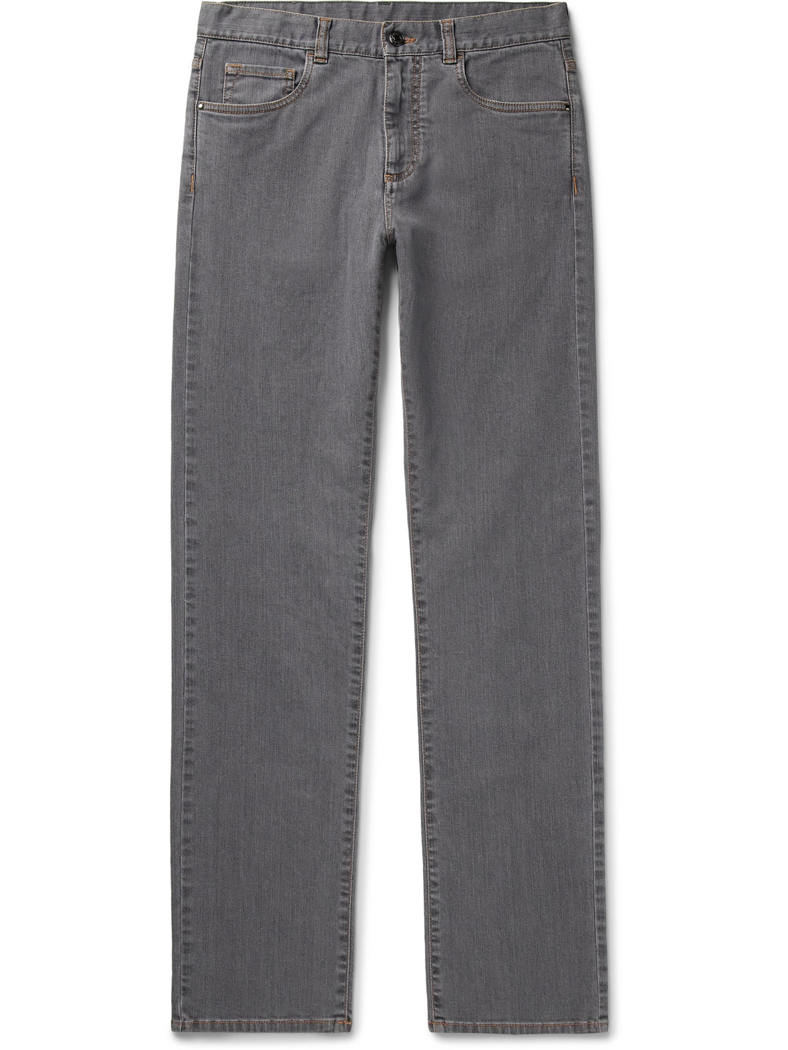 Canali Slim-fit Straight-leg Jeans In Gray