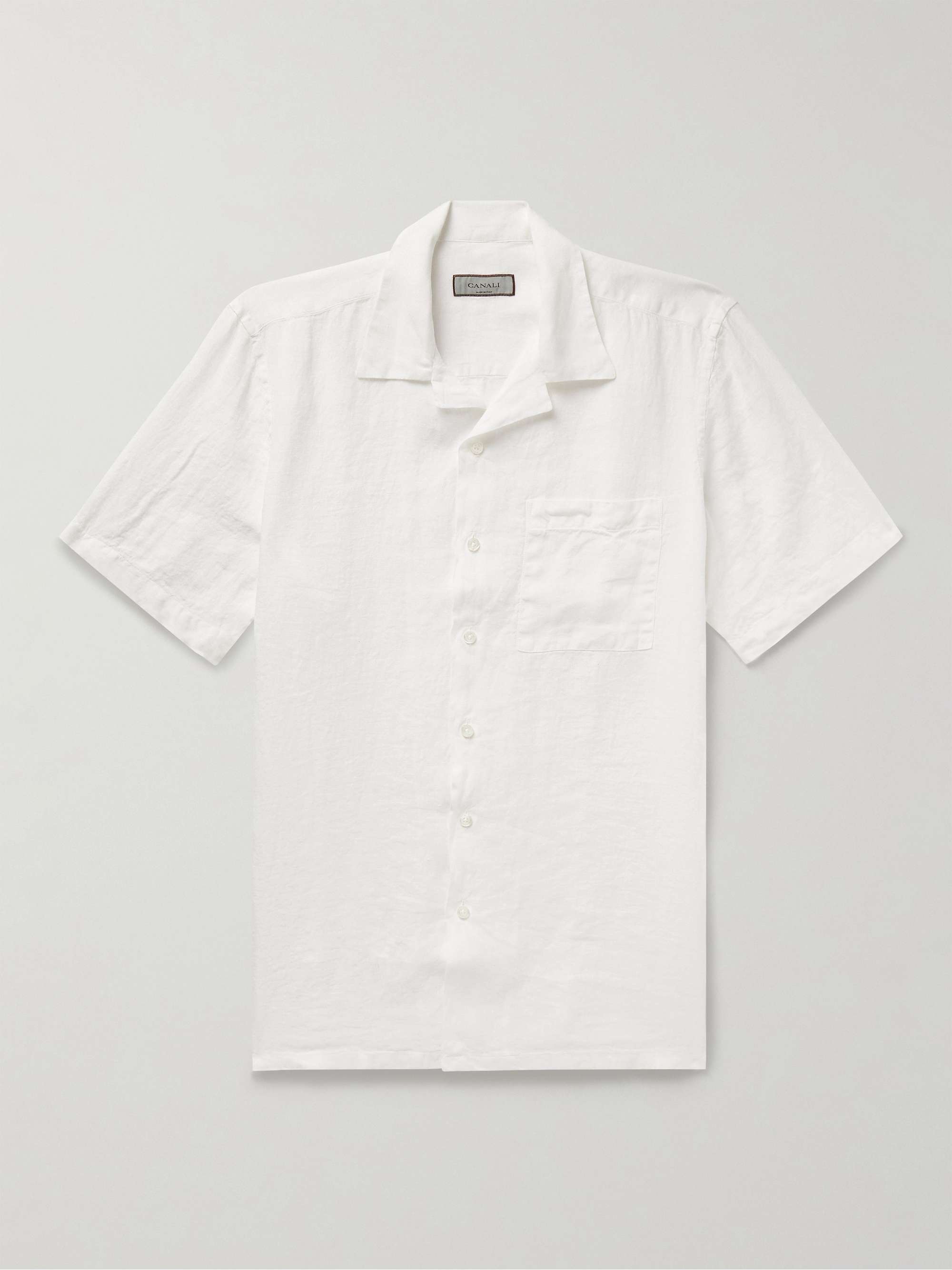 CANALI Camp-Collar Linen Shirt for Men | MR PORTER