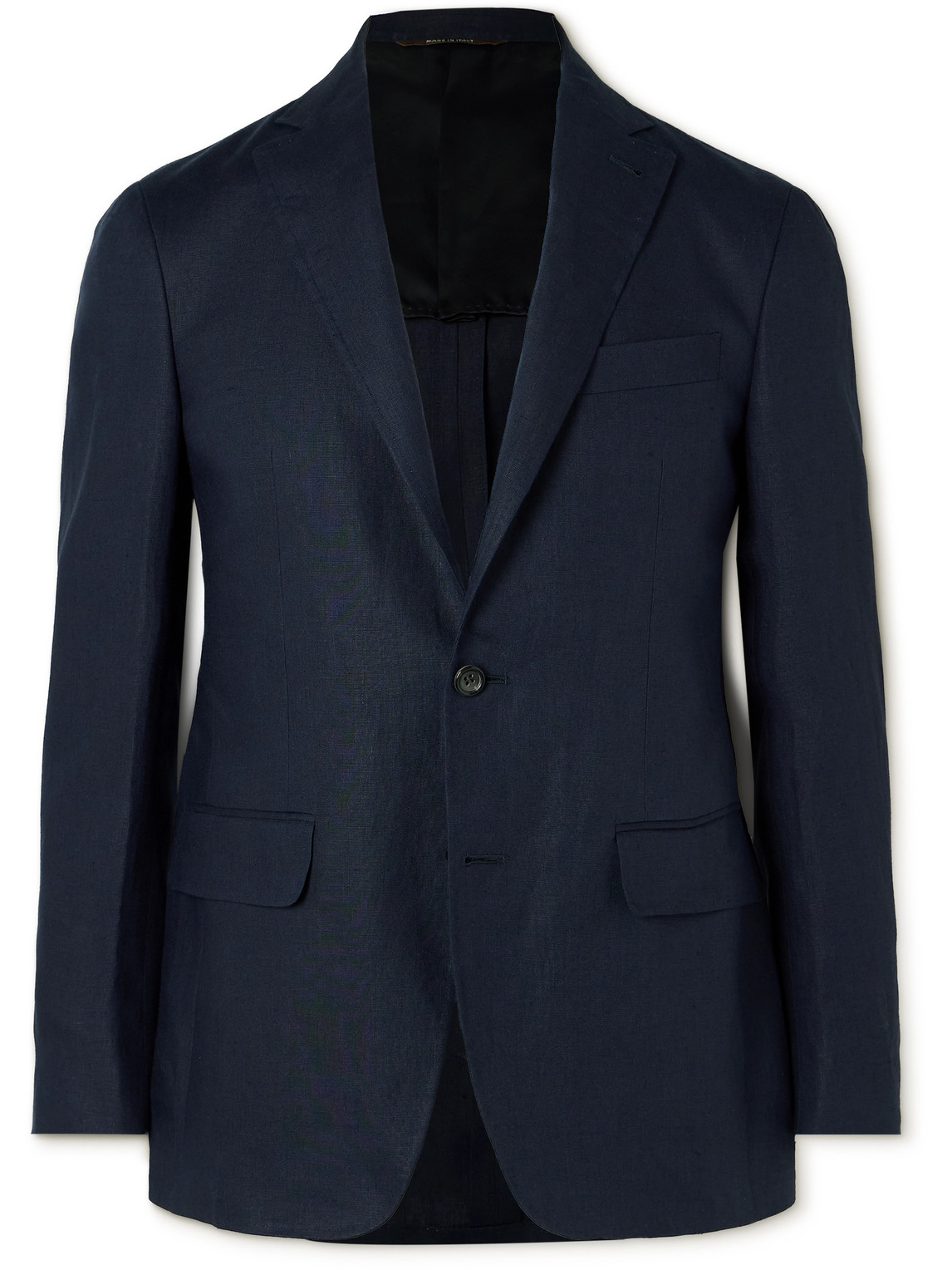 Canali Kei Slim-fit Linen Suit Jacket In Blue