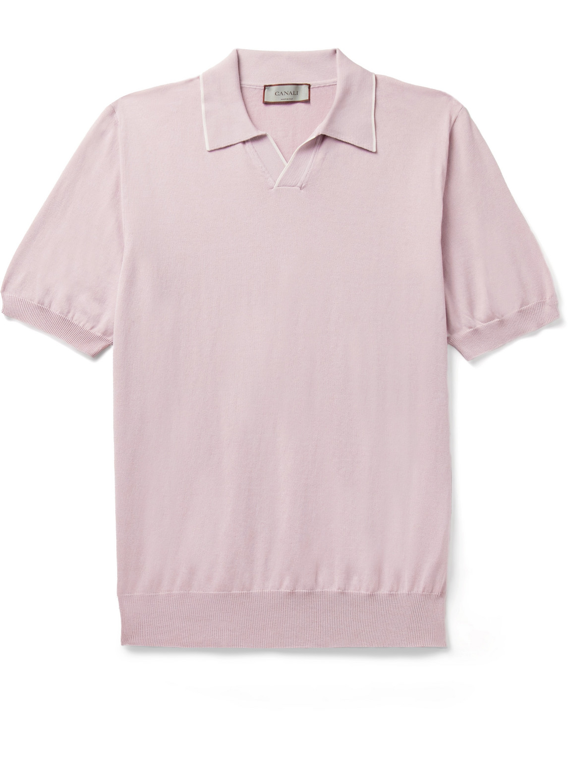 Canali Cotton Polo Shirt In Pink