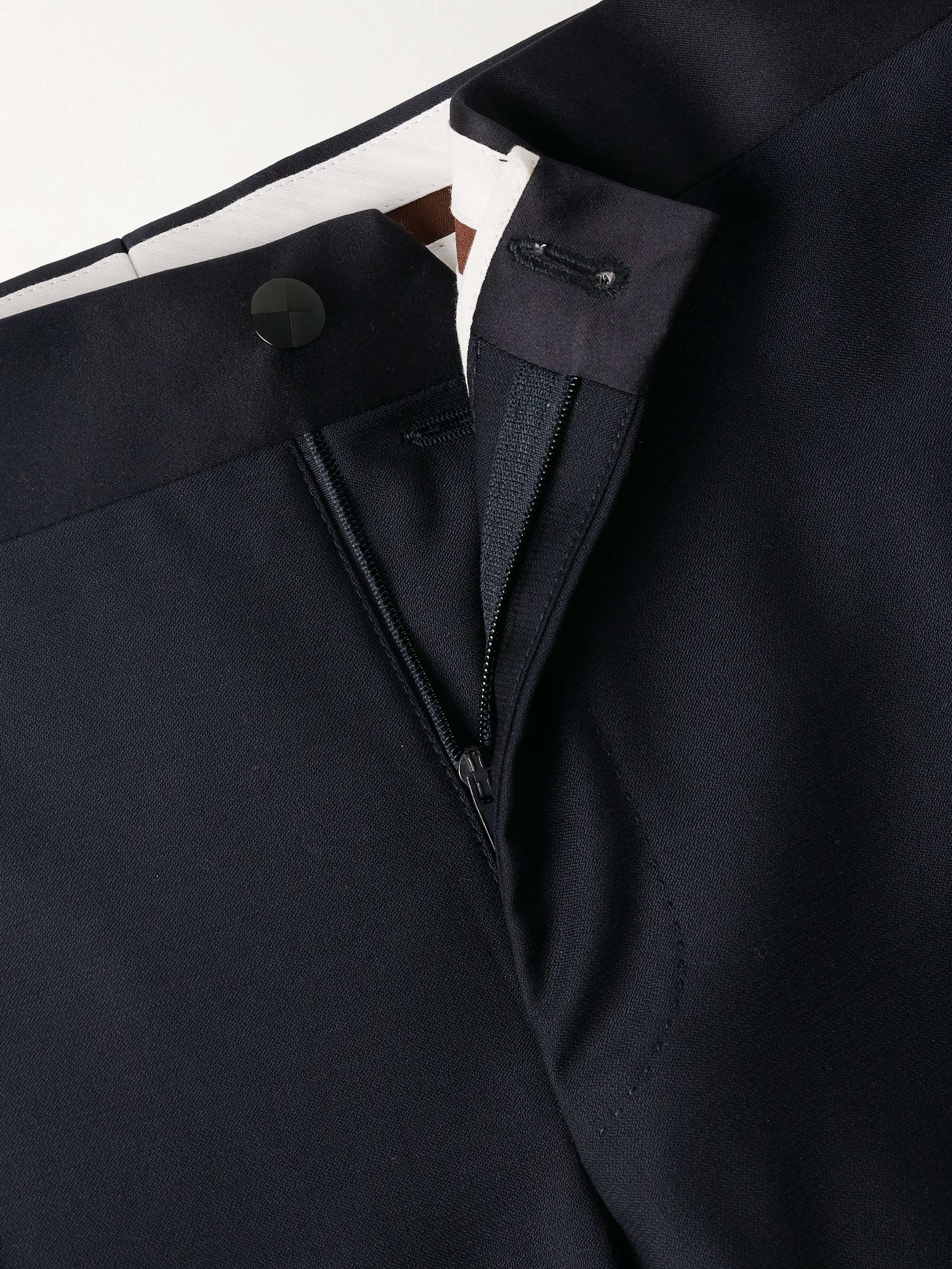 CANALI Slim-Fit Satin-Trimmed Wool Tuxedo Trousers for Men | MR PORTER