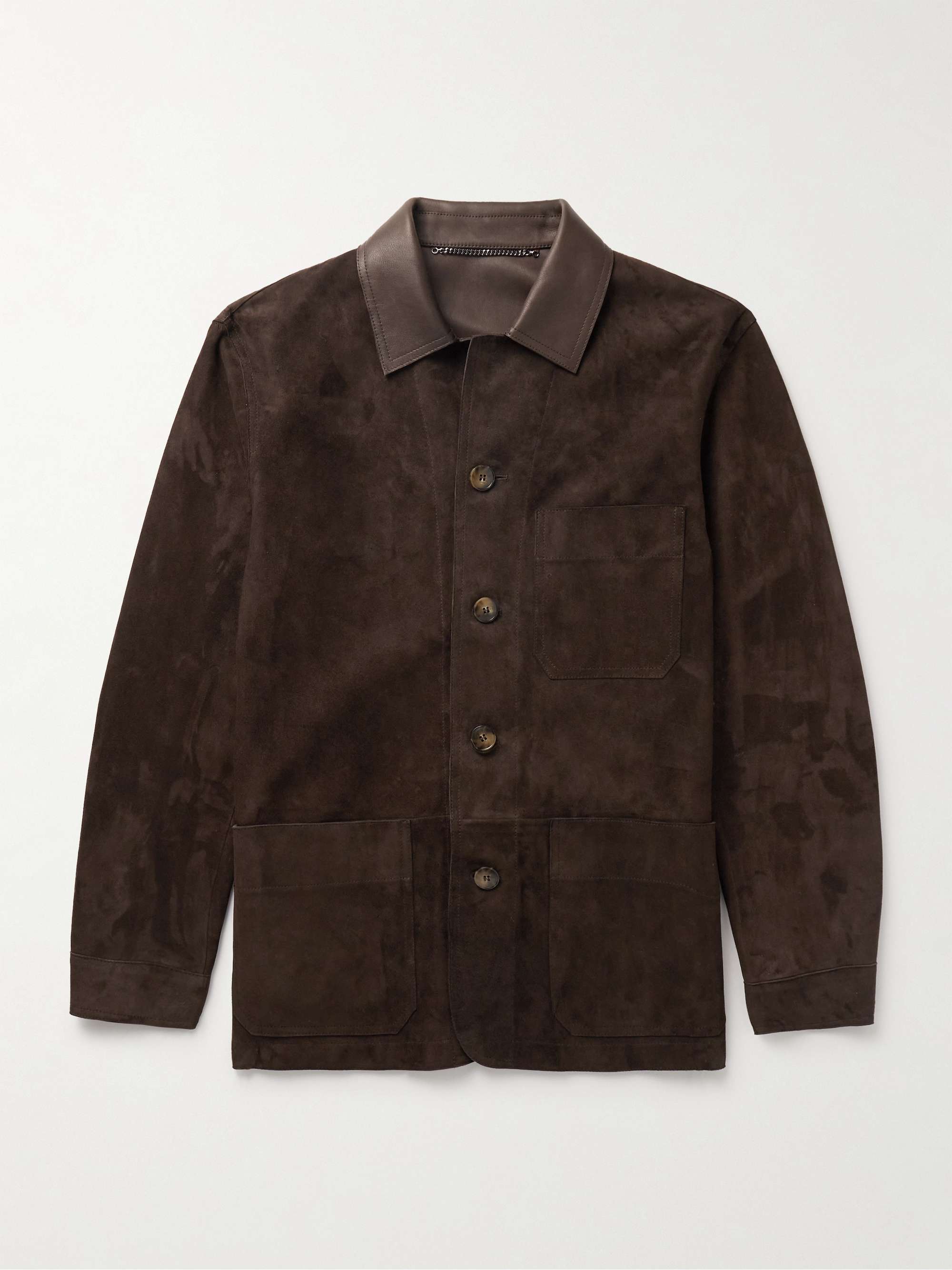Leather chore jacket top