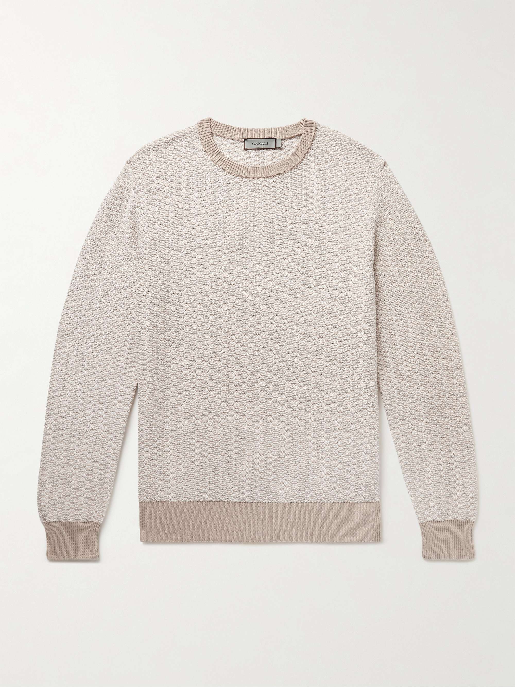 CANALI Textured-Knit Cotton-Blend Sweater for Men | MR PORTER