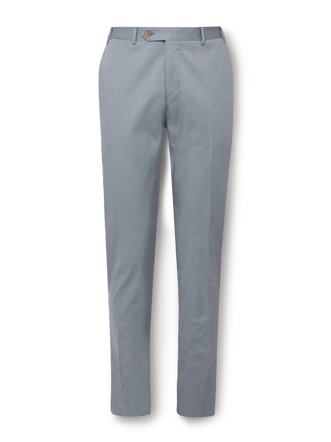 Canali Kei Slim-fit Cotton-blend Suit Trousers In Blue