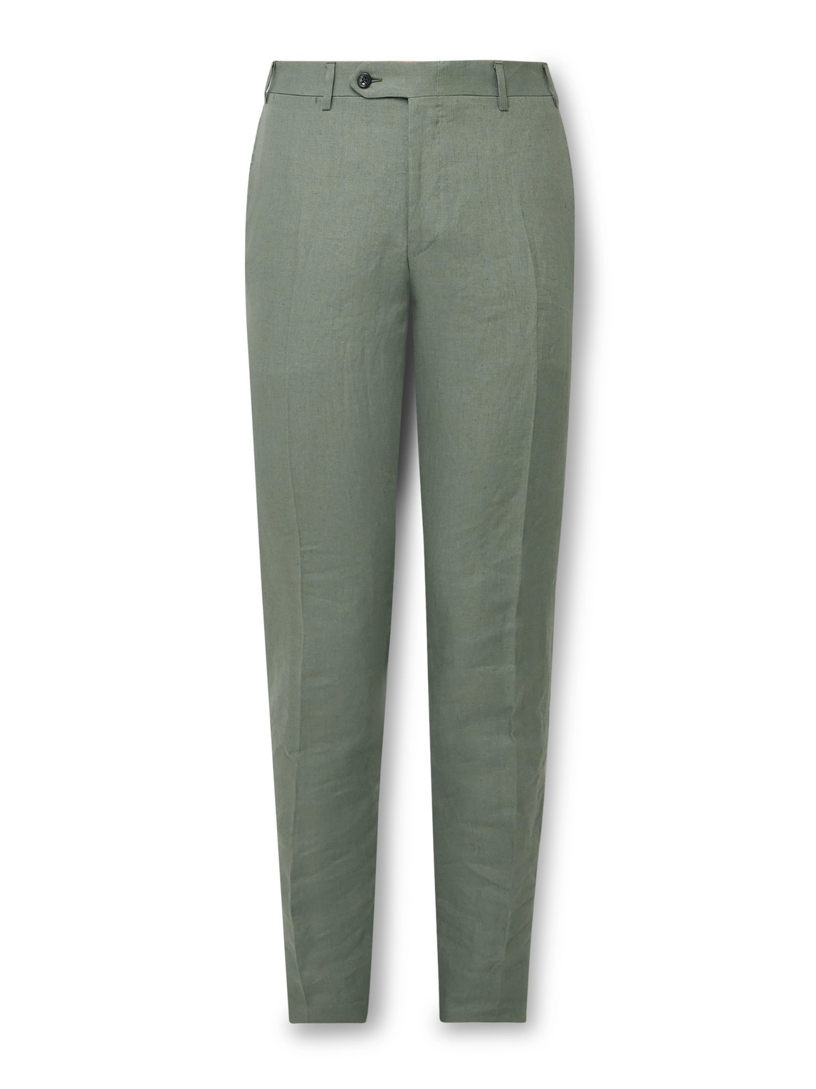 Canali Kei Slim-fit Tapered Linen Suit Trousers In Green