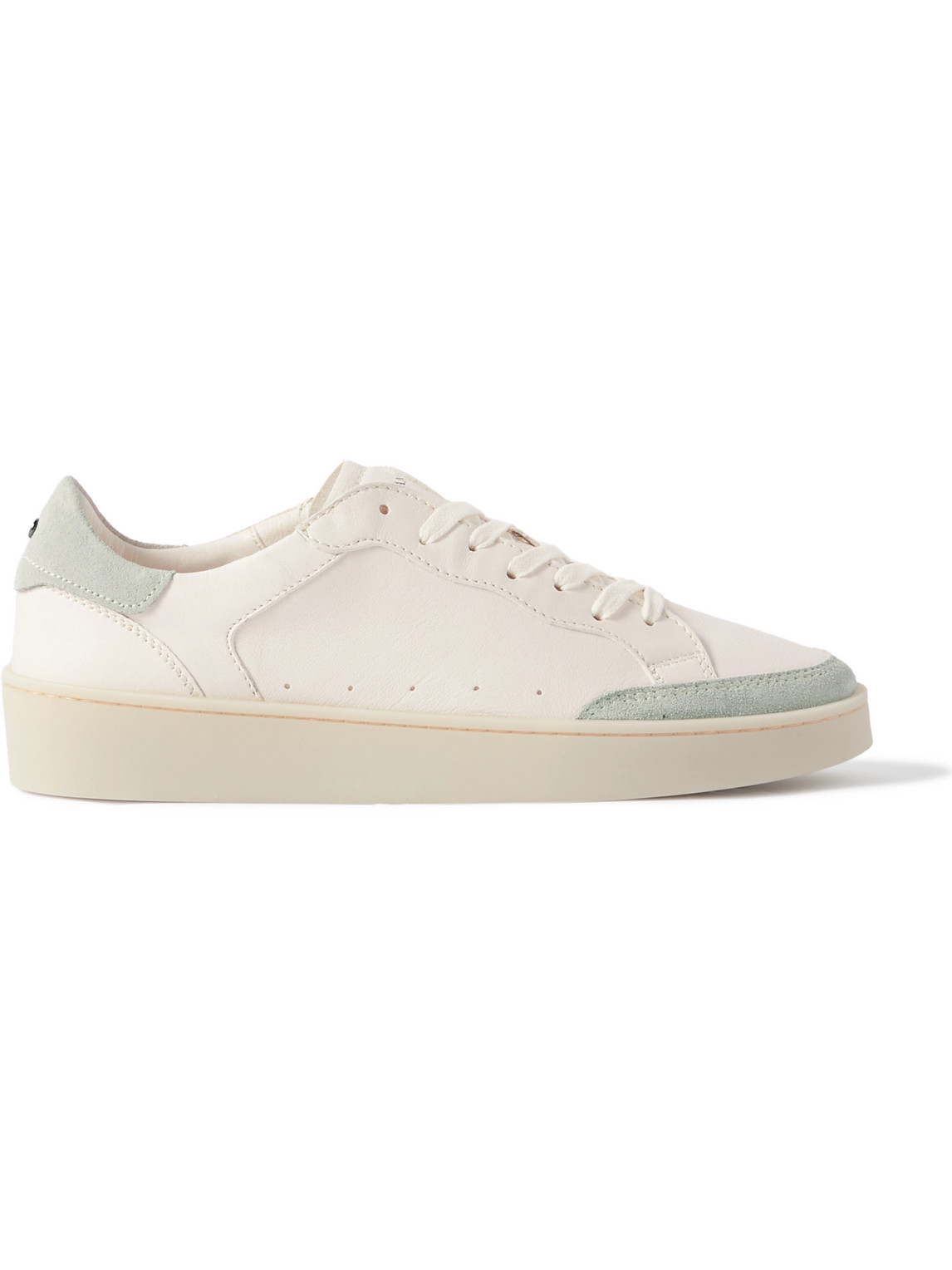 Canali Suede-trimmed Leather Sneakers In Neutrals