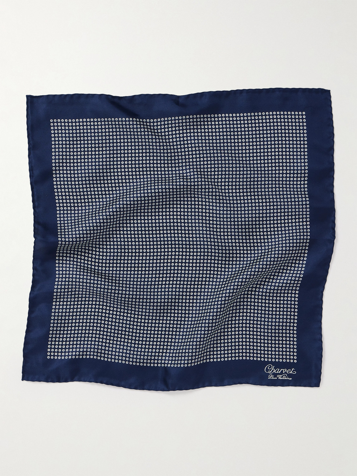 Shop Charvet Polka-dot Silk Pocket Square In Blue
