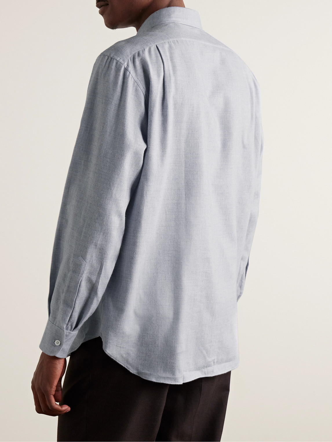 Shop Charvet Brushed Cotton And Wool-blend Shirt In Gray