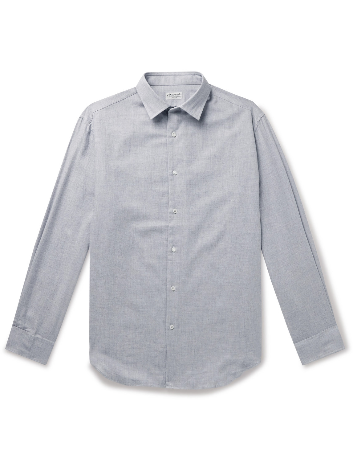 Charvet Brushed Cotton And Wool-blend Shirt In Grey