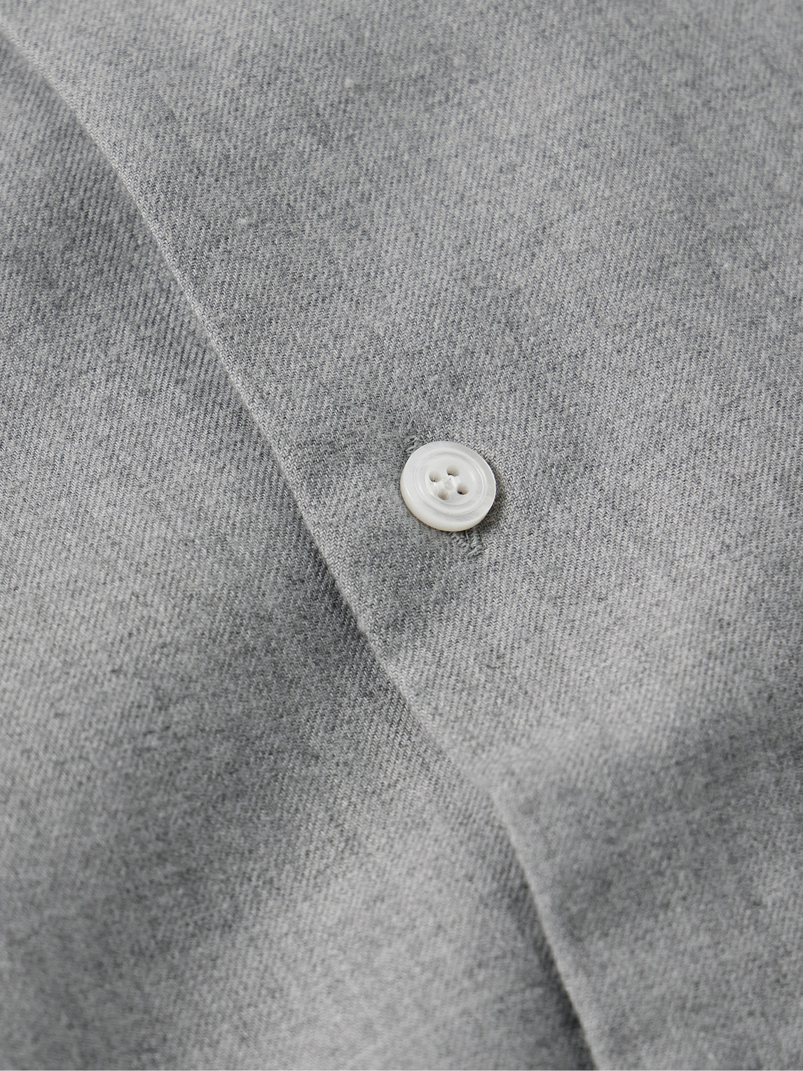 Shop Charvet Brushed Cotton And Wool-blend Shirt In Gray