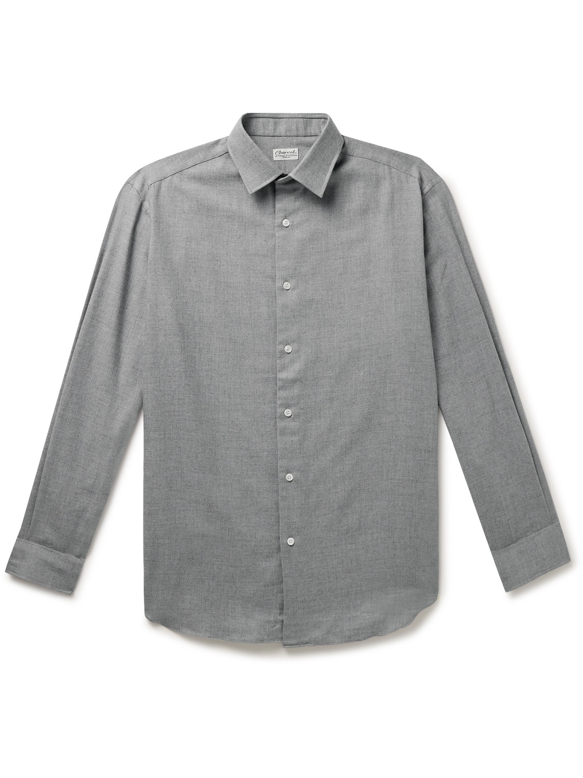 Charvet Brushed Cotton And Wool-blend Shirt In Grey