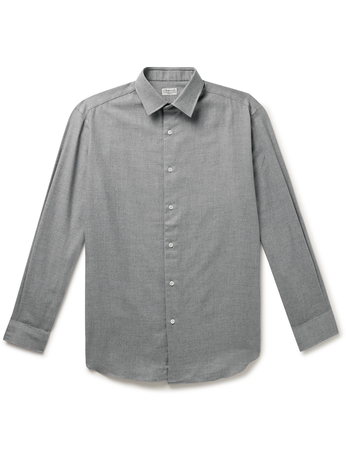 Charvet Brushed Cotton And Wool-blend Shirt In Grey