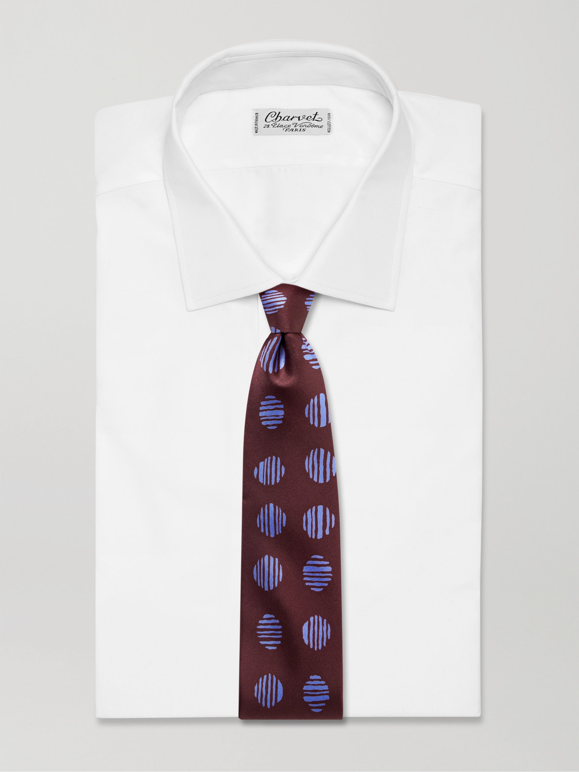 Shop Charvet 8.5cm Printed Silk-twill Tie In Brown