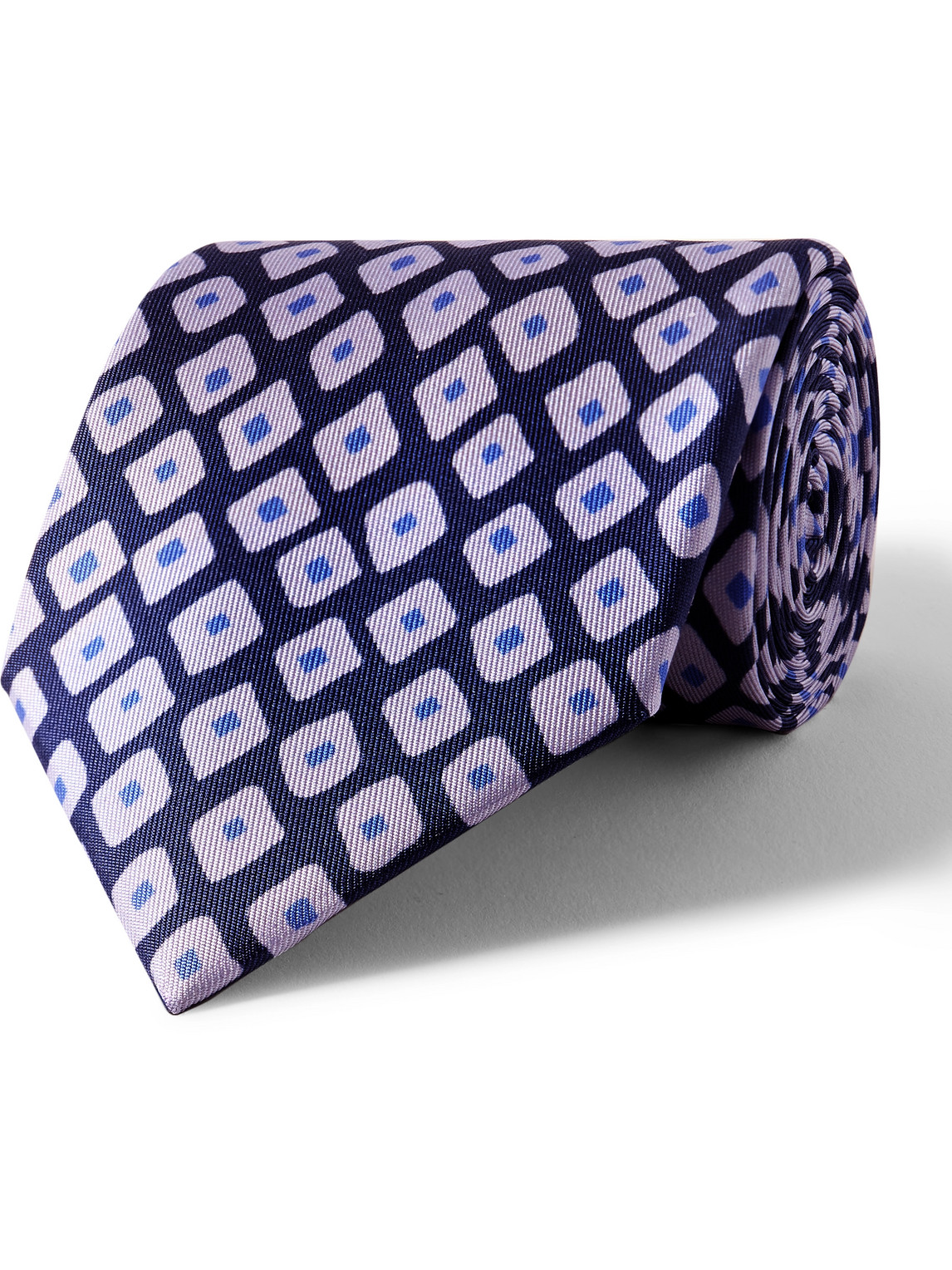 Charvet 8.5cm Printed Silk-twill Tie In Blue