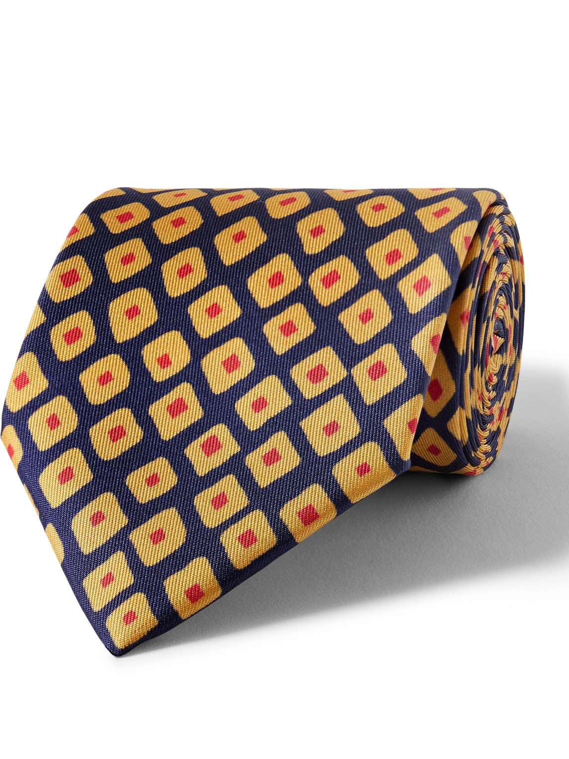 Charvet 8.5cm Printed Silk-twill Tie In Yellow