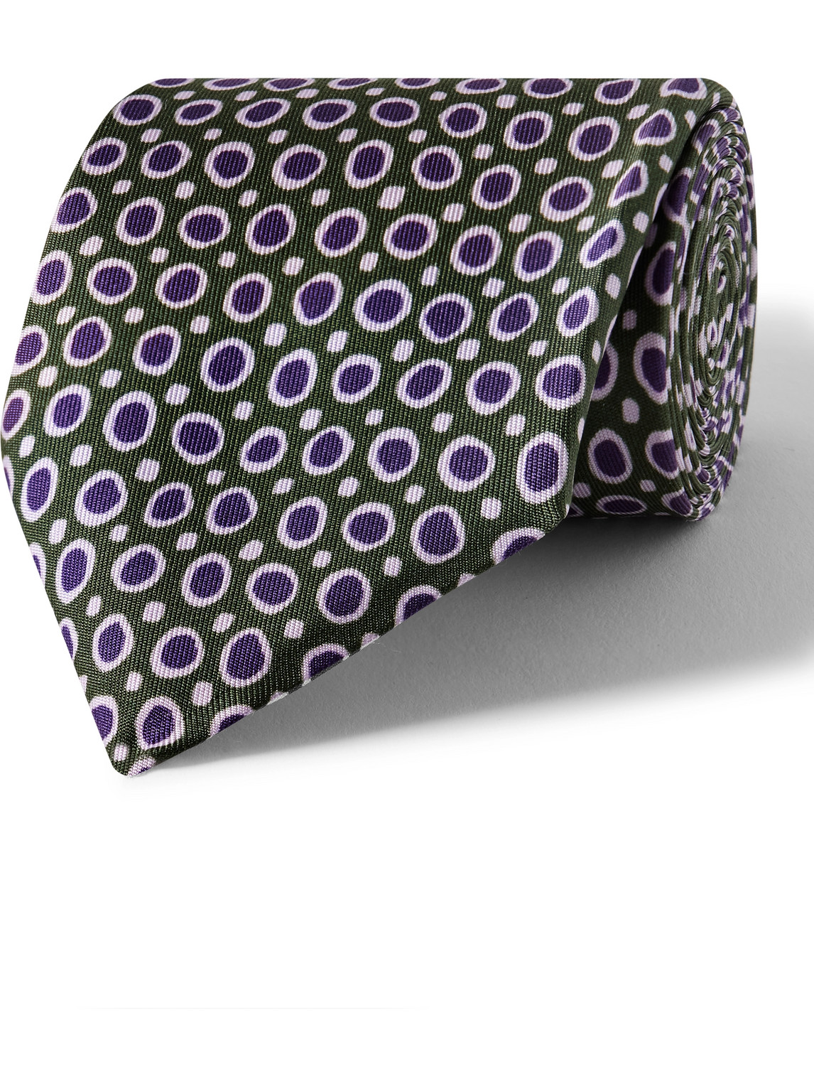 Charvet 8.5cm Printed Silk-twill Tie In Green