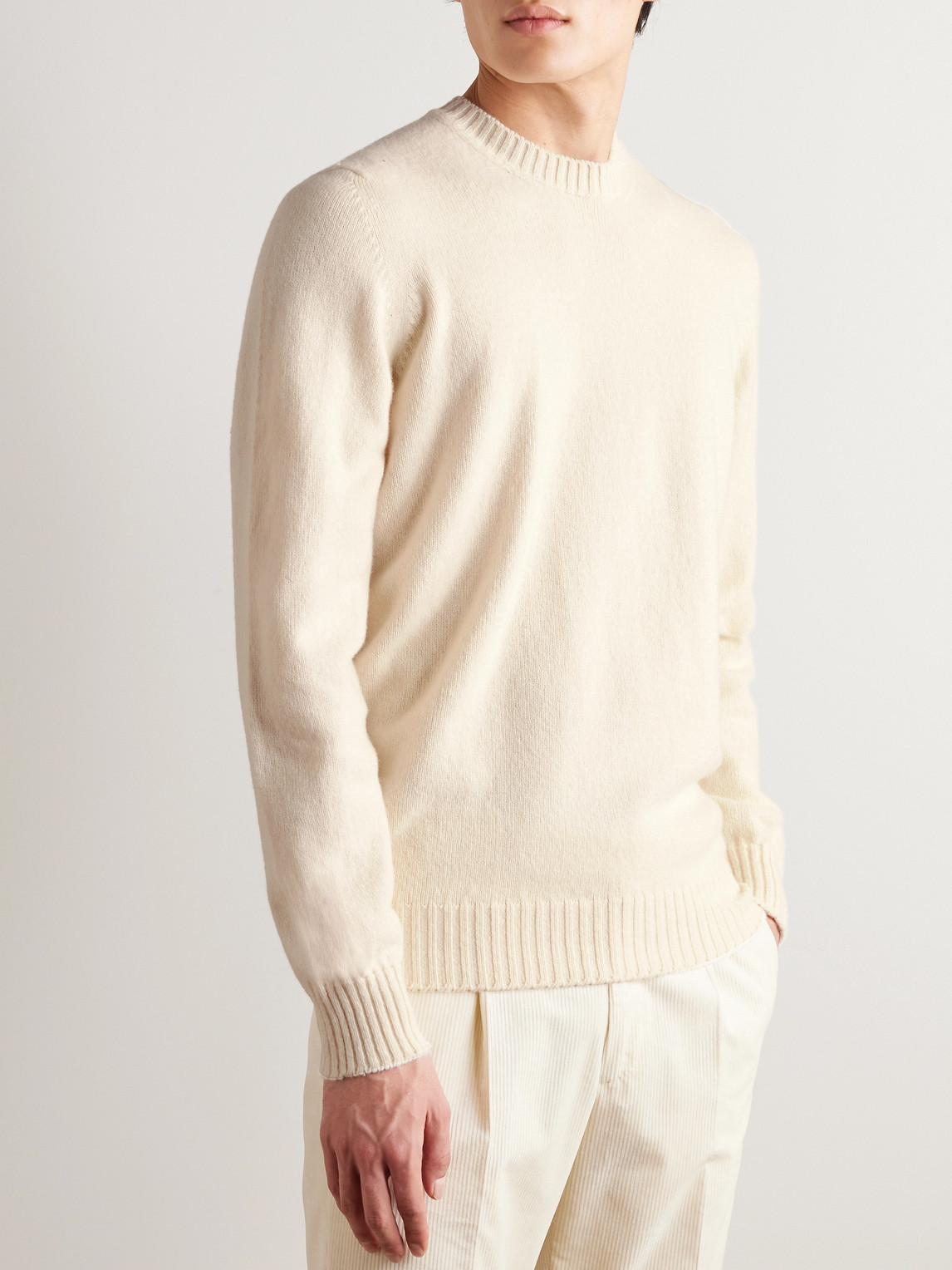 Shop De Petrillo Merino Wool And Cashmere-blend Sweater In White