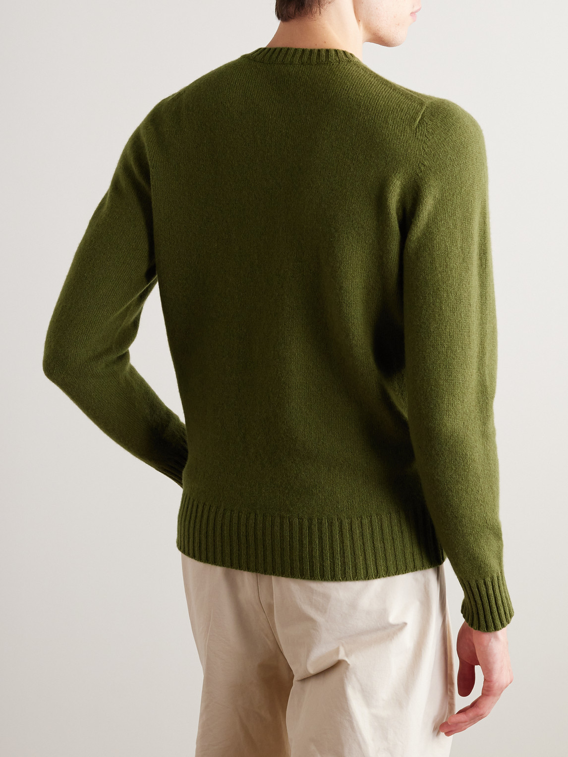 Shop De Petrillo Slim-fit Wool And Cashmere-blend Sweater In Green