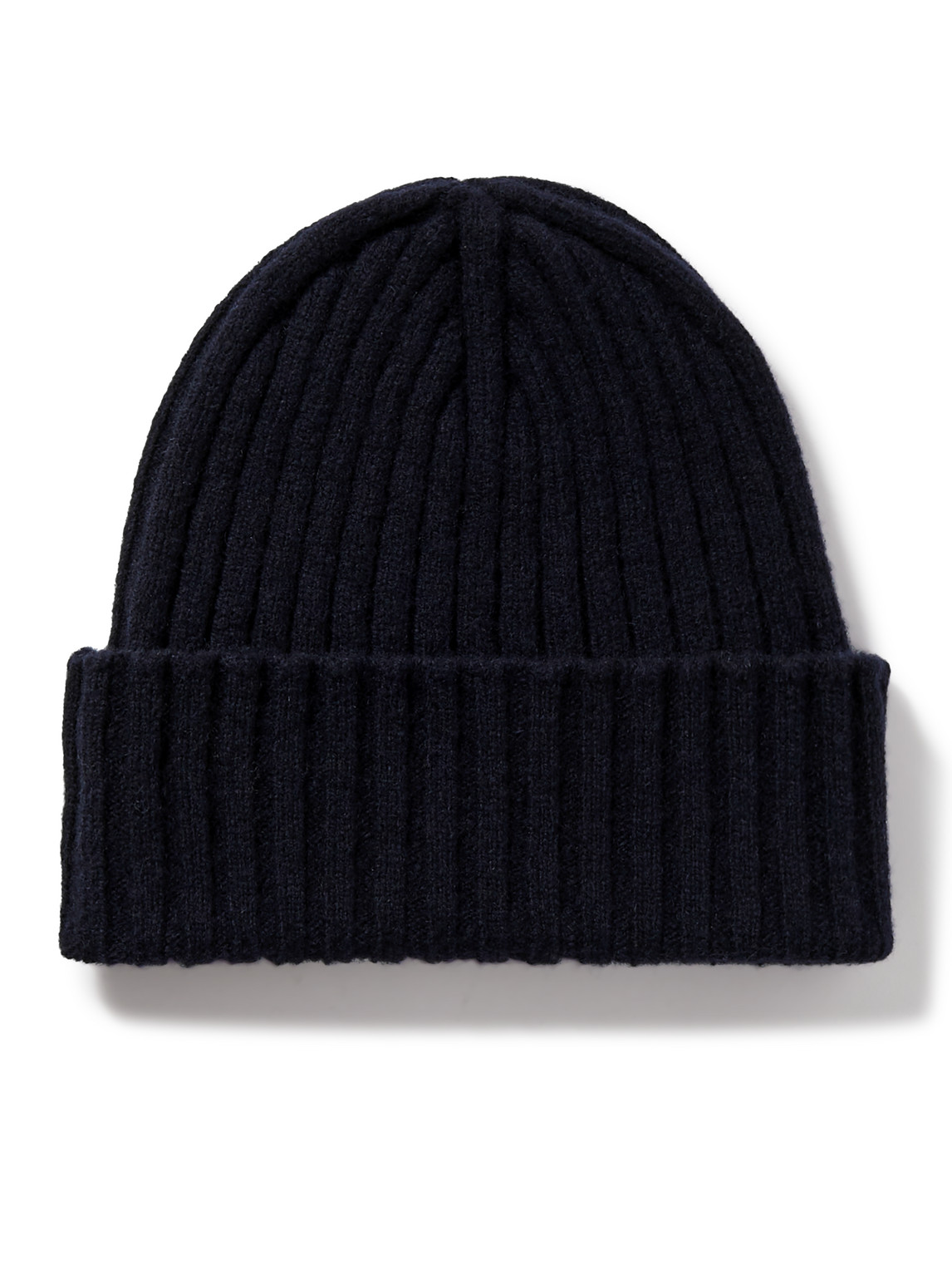 De Petrillo Ribbed Merino Wool And Cashmere-blend Beanie In Black