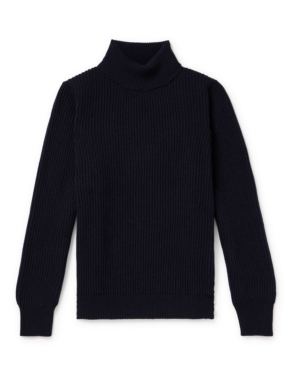De Petrillo Ribbed Wool And Cashmere-blend Sweater In Blue