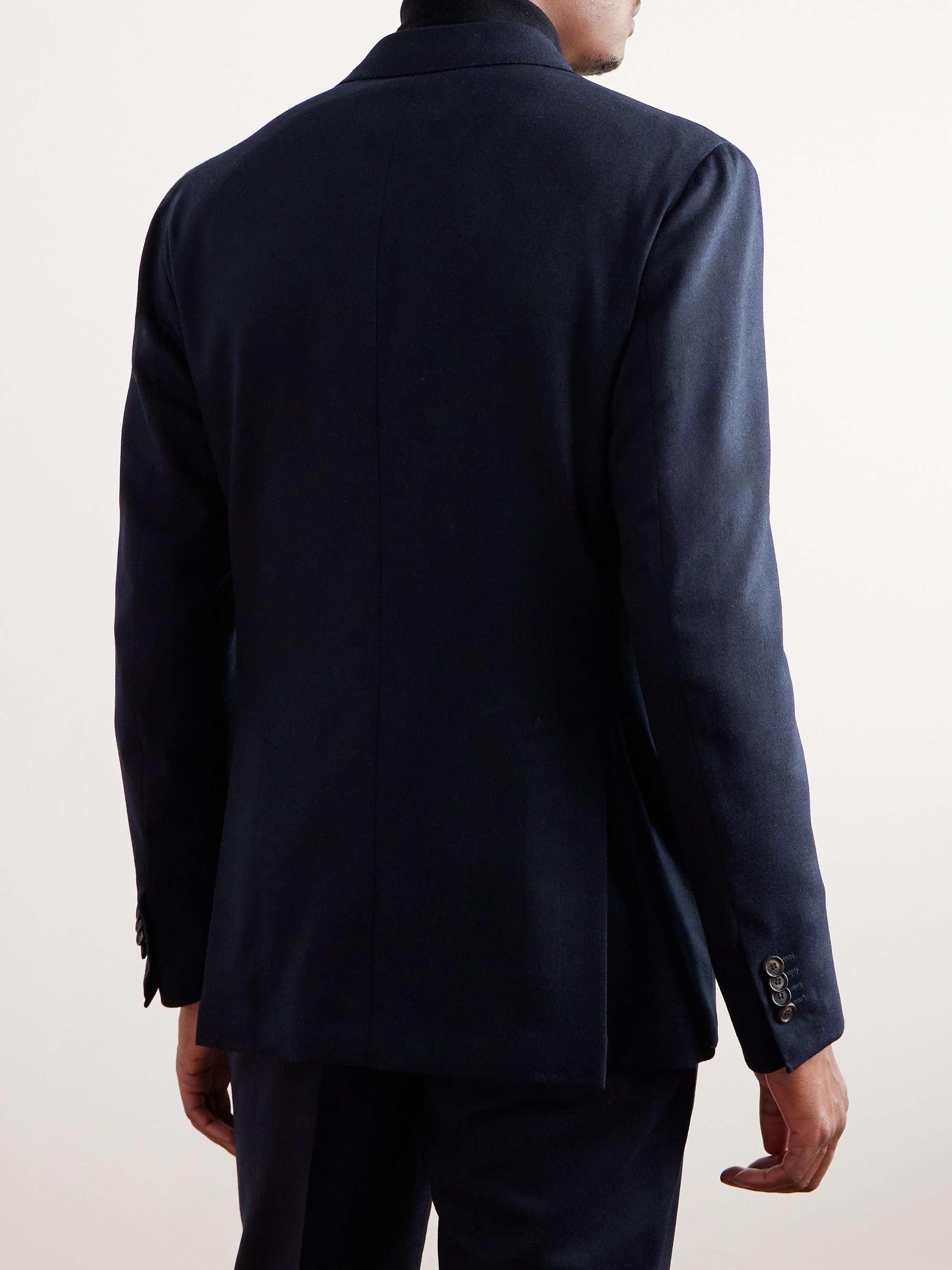 DE PETRILLO Double-Breasted Wool-Blend Flannel Suit Jacket for Men | MR ...