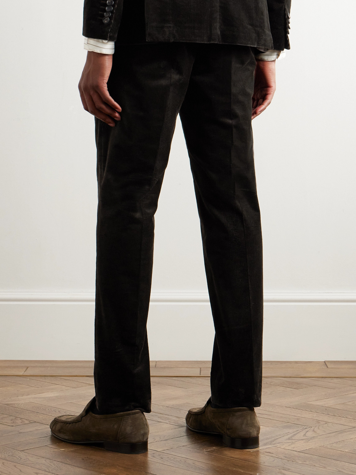 Shop De Petrillo Straight-leg Cotton Corduroy Suit Trousers In Brown