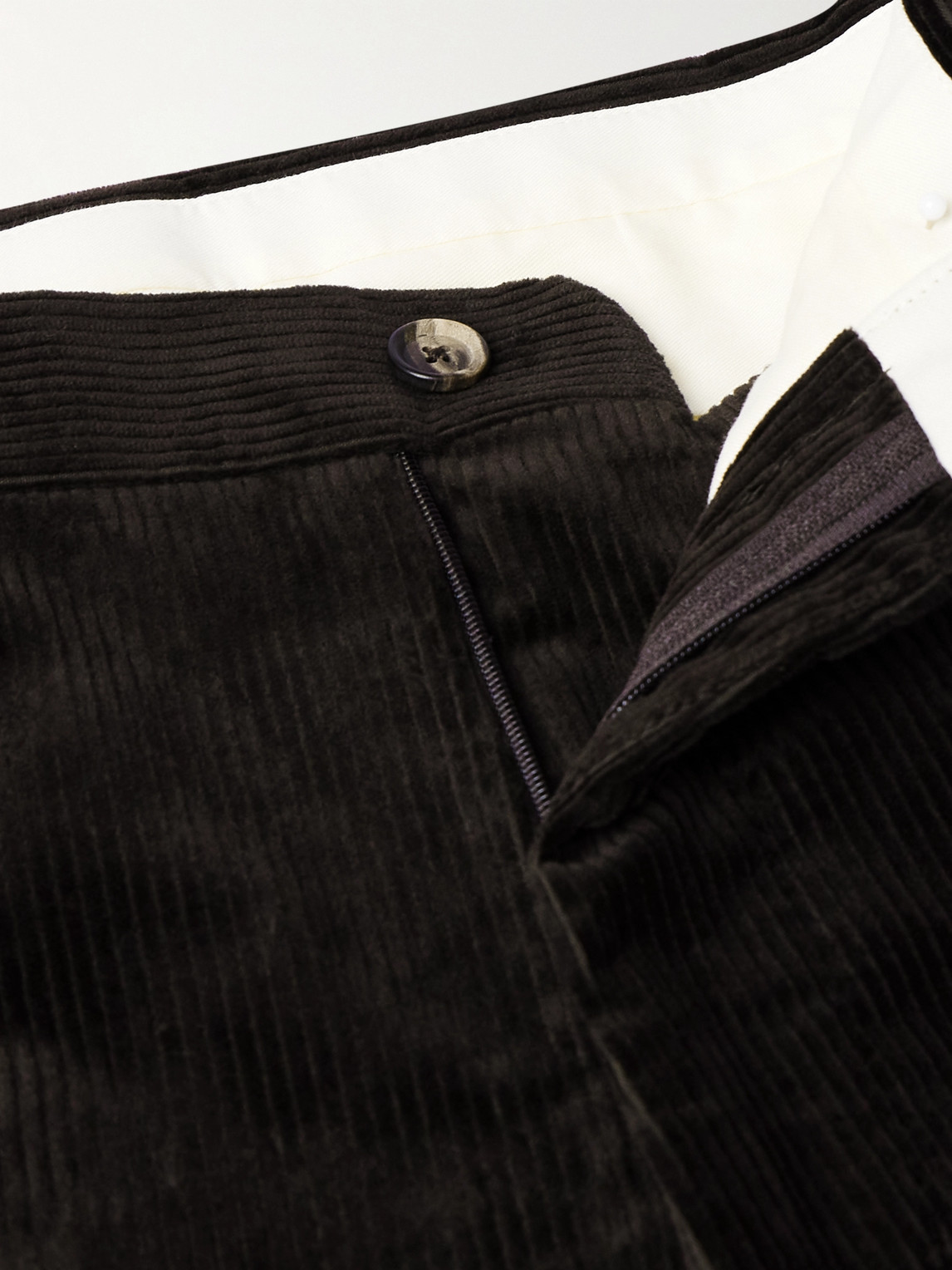 Shop De Petrillo Straight-leg Cotton Corduroy Suit Trousers In Brown