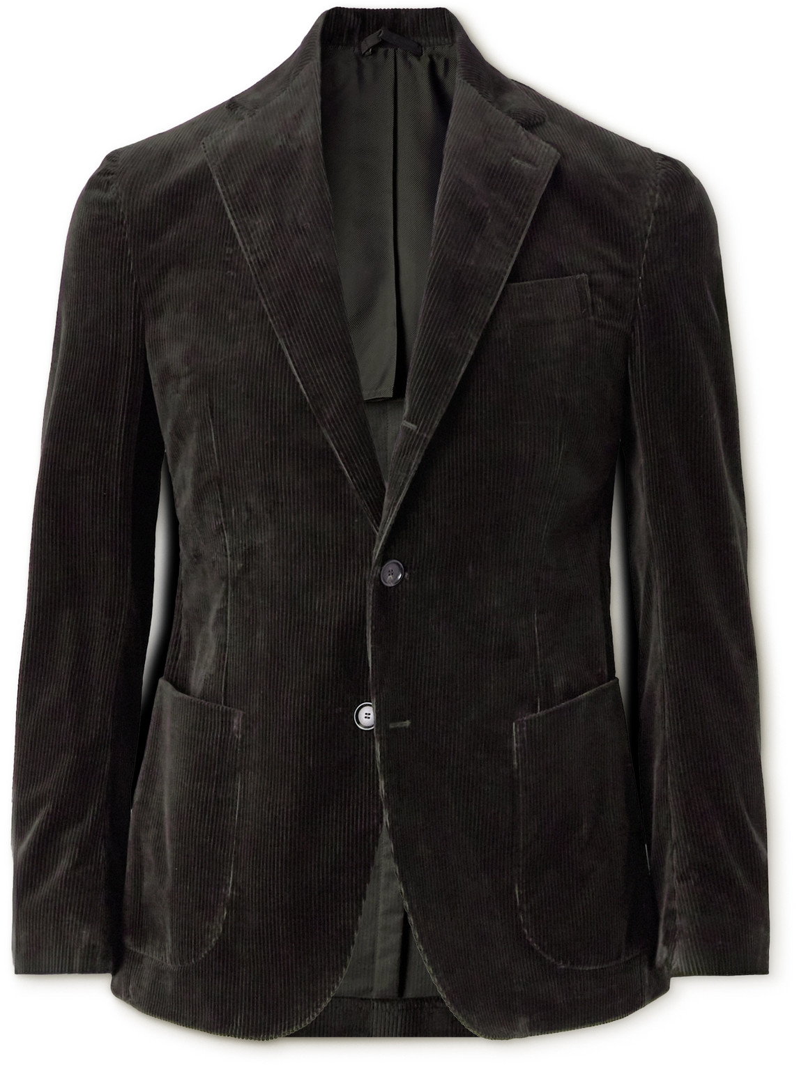 De Petrillo Slim-fit Cotton Corduroy Suit Jacket In Brown