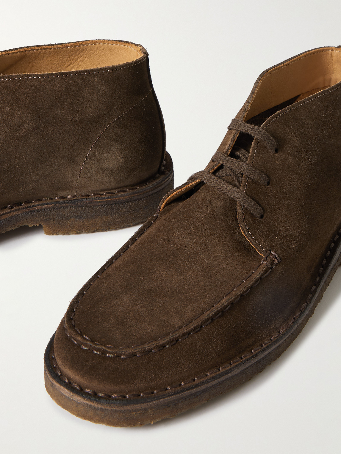 Shop Drake's Crosby Suede Chukka Boots In Brown