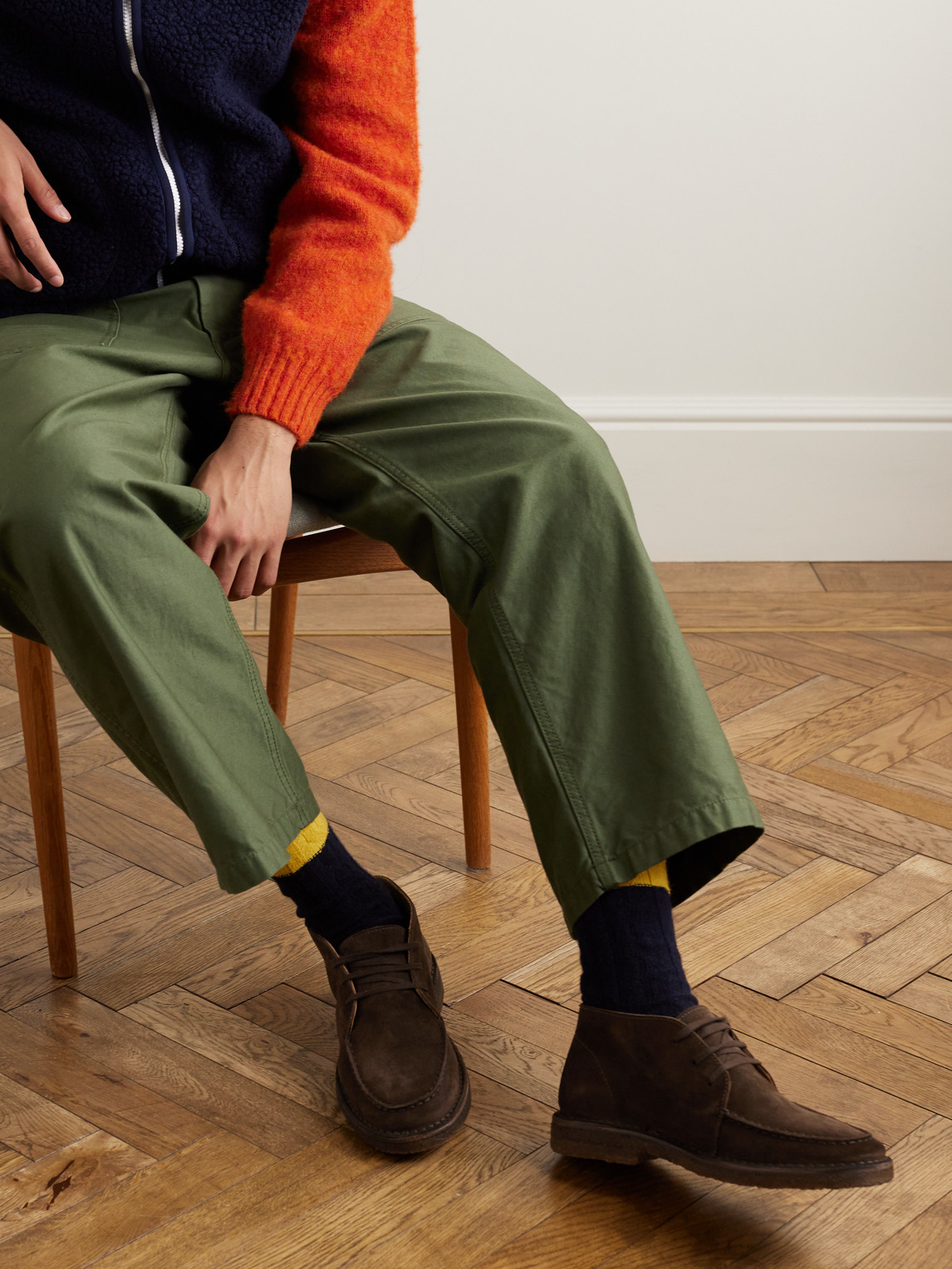 Shop Drake's Crosby Suede Chukka Boots In Brown