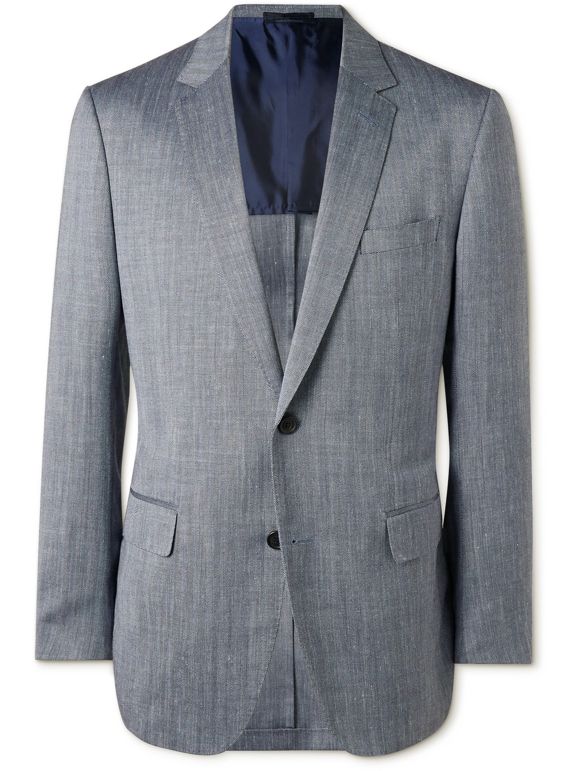 Dunhill Wool, Cashmere, Silk And Linen-blend Herringbone Suit Jacket In Grey