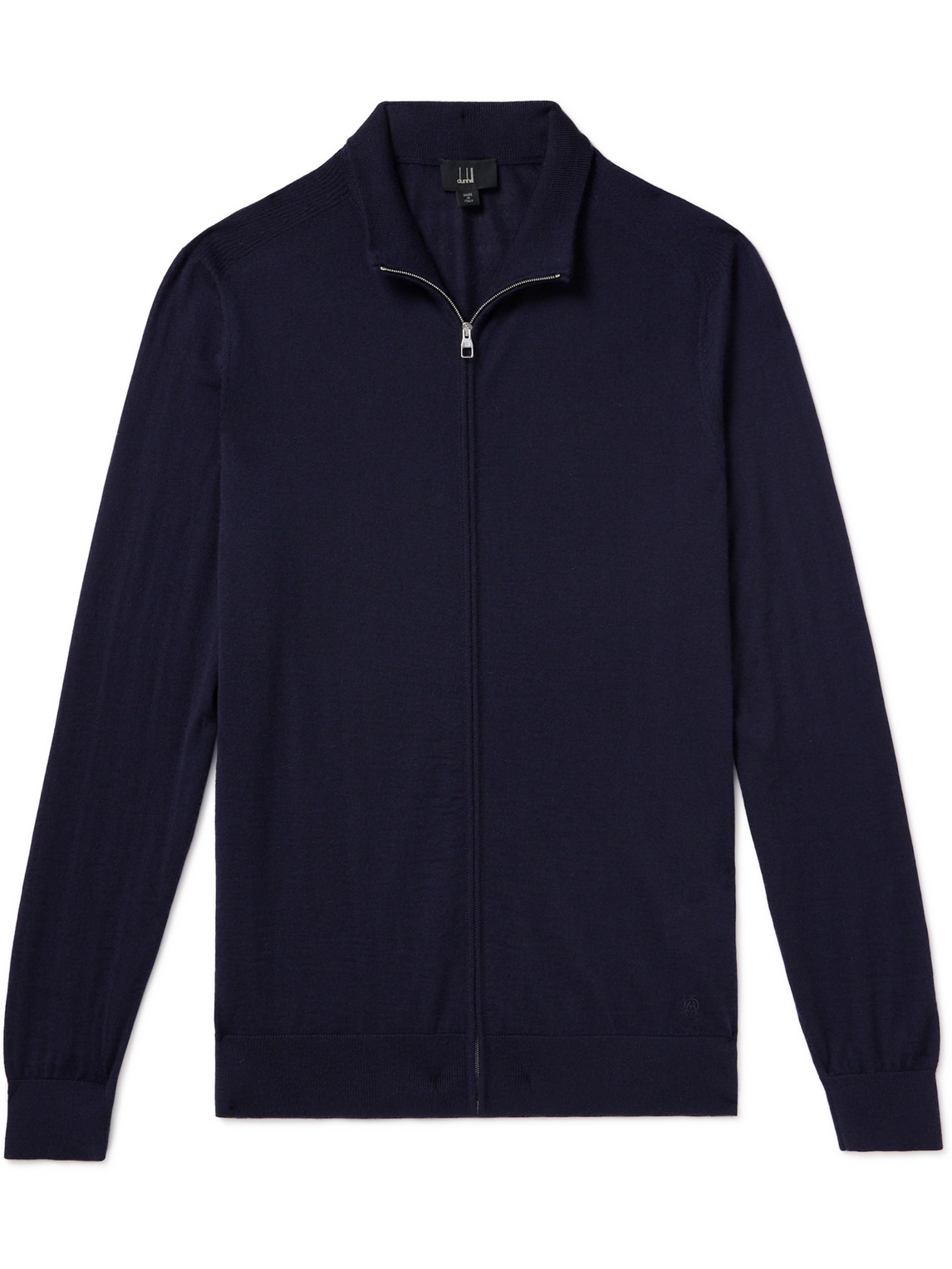 Dunhill Cashmere Half-zip Sweater In Blue