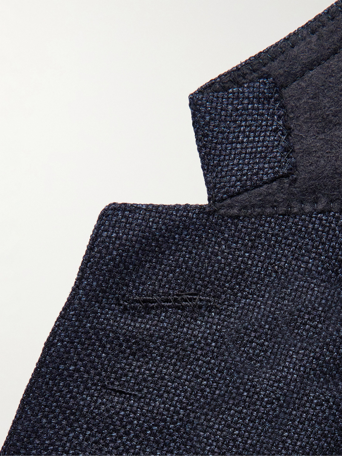 Shop Dunhill Wool-blend Hopsack Blazer In Blue