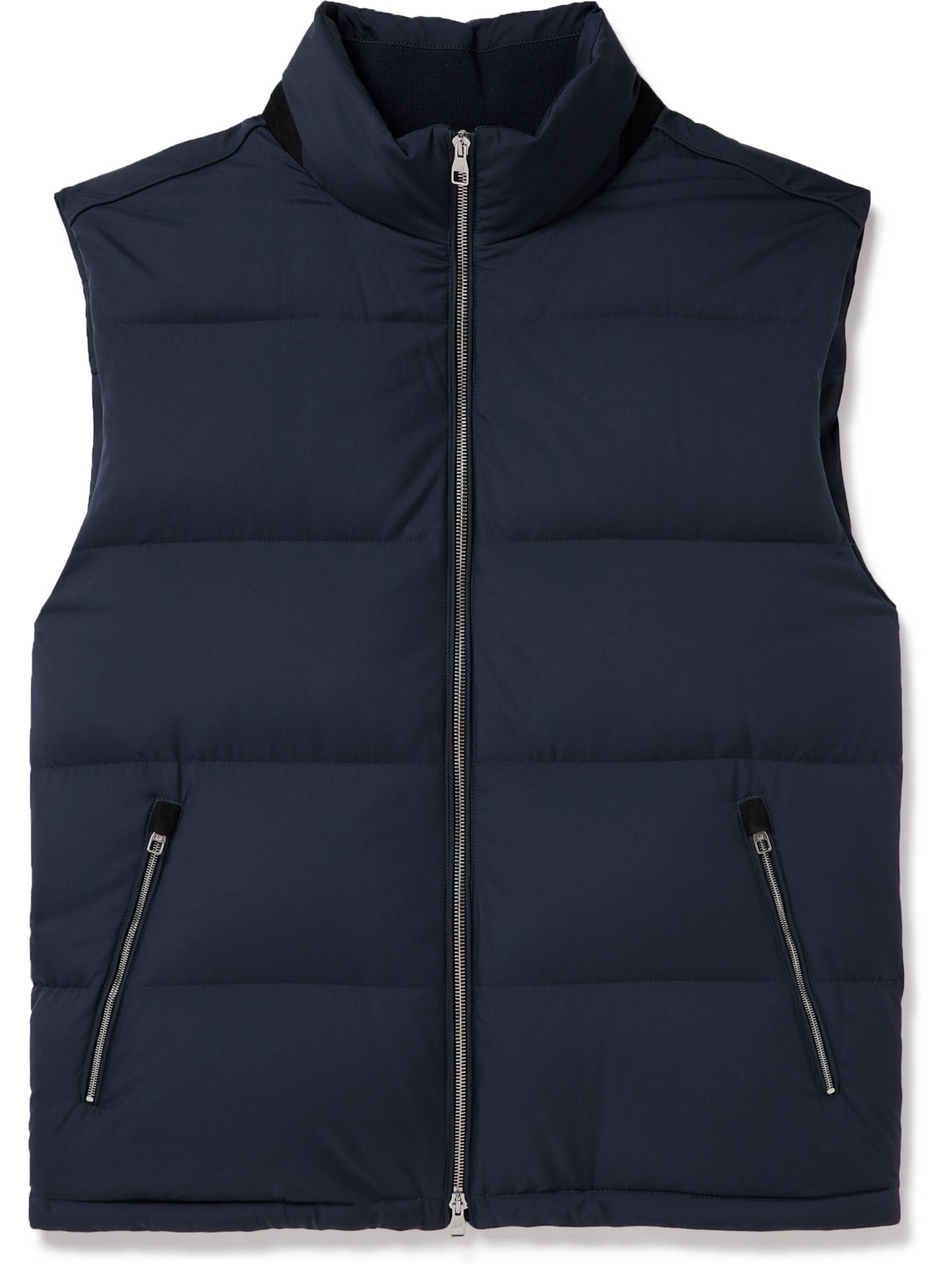 Dunhill Quilted Shell Down Gilet In Blue