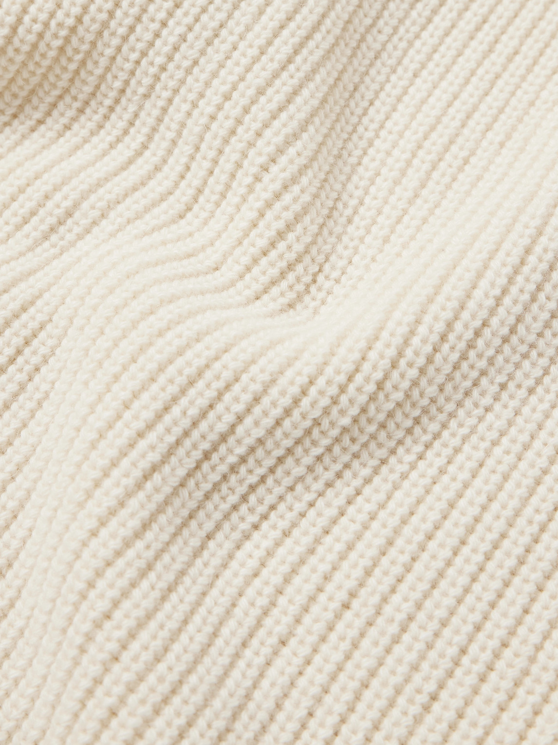 Shop Drake's Integral Ribbed Wool And Alpaca-blend Sweater In Neutrals